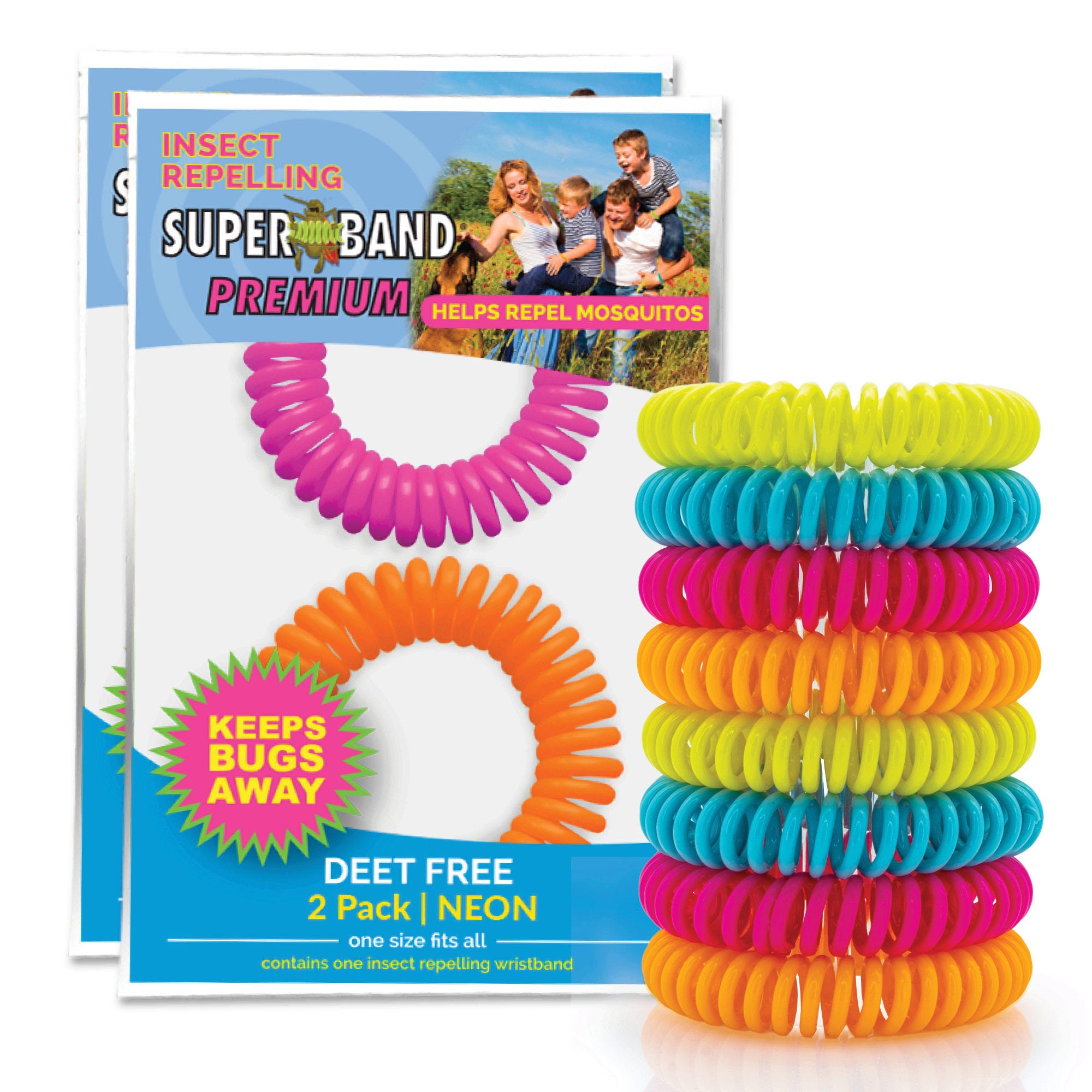 Superband 2 Pack Neon Insect Repelleing BRACELET - Qty 30