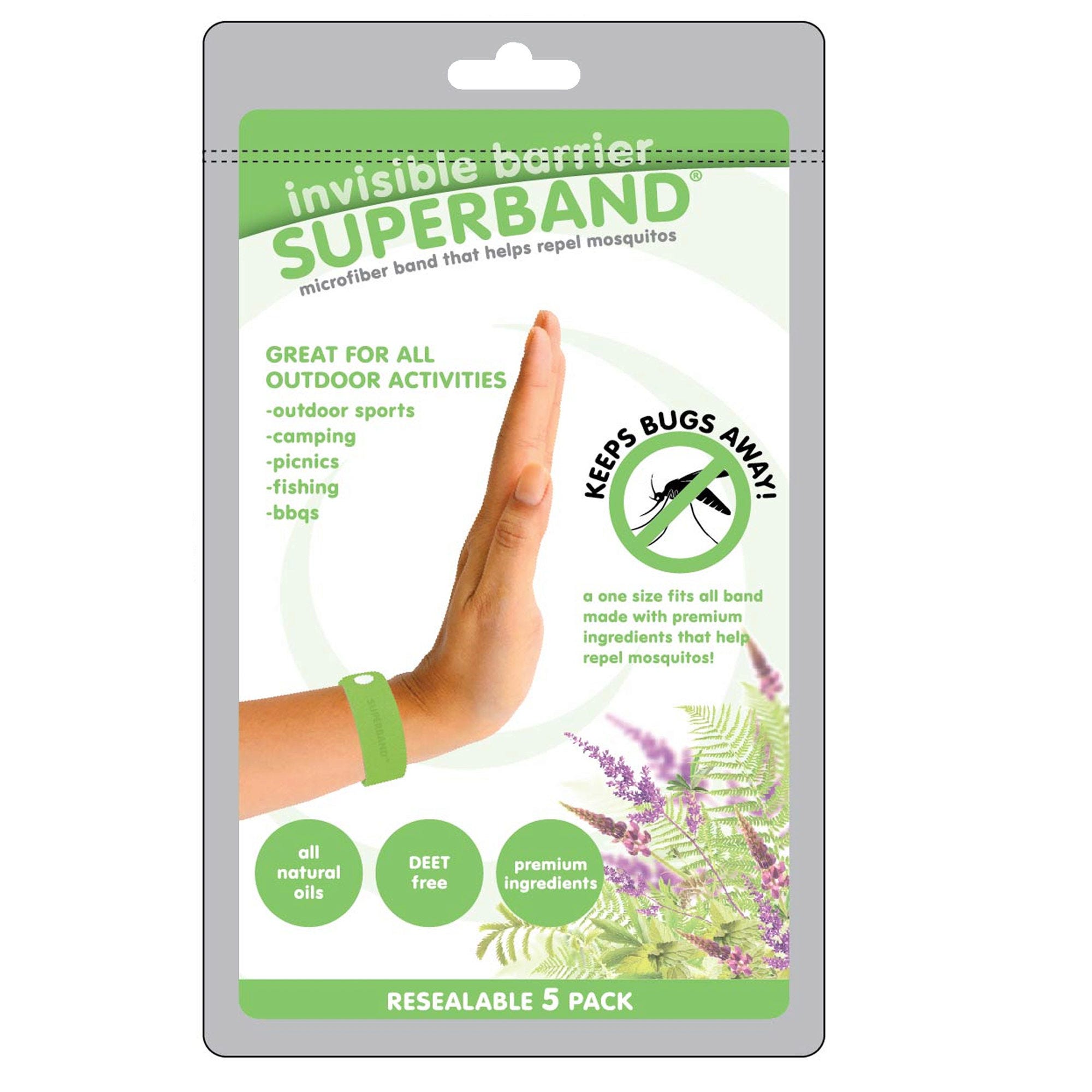 5 Pack Green Bug Eliminator BRACELET - Qty 24