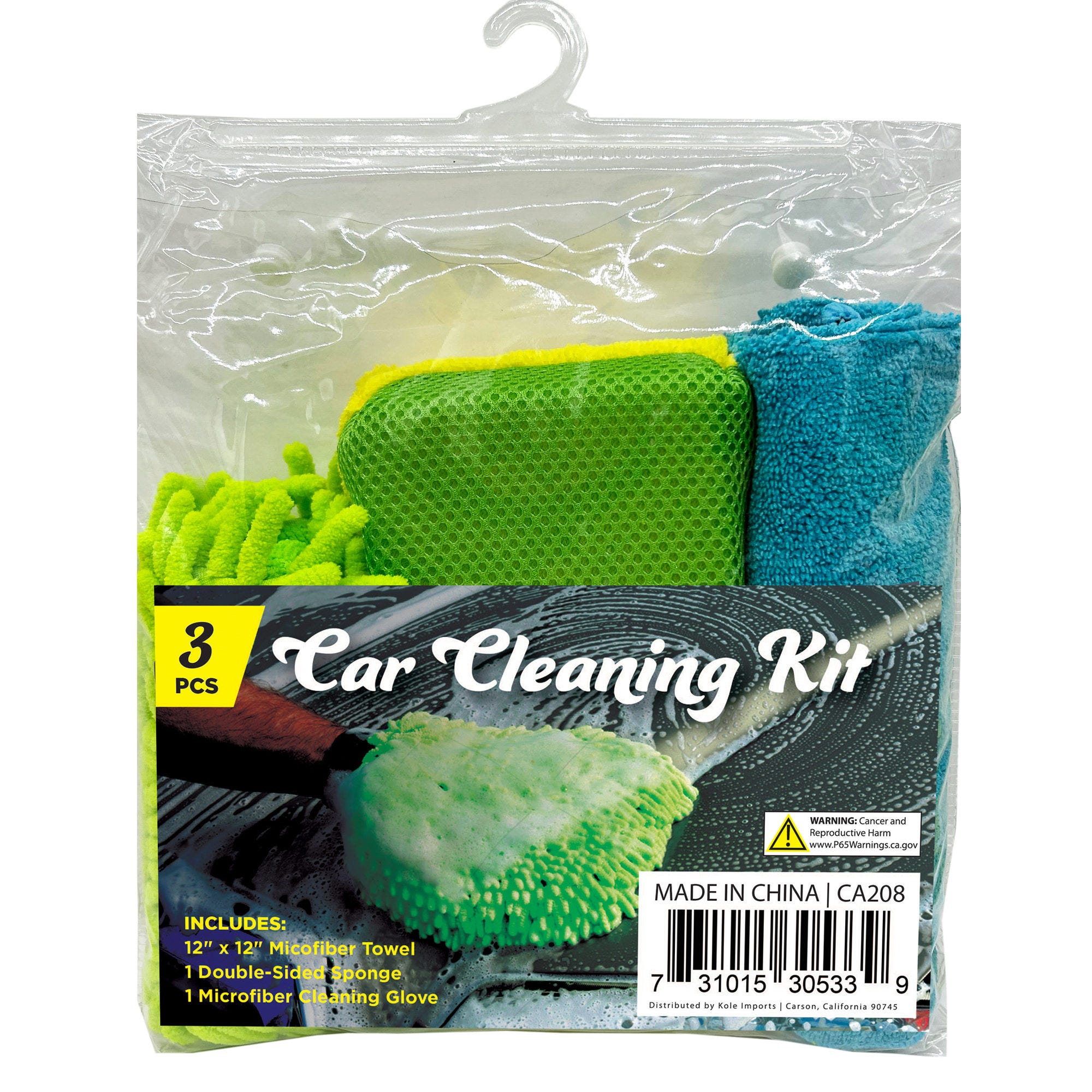 3 Piece Car Cleaning Kit - Qty 8