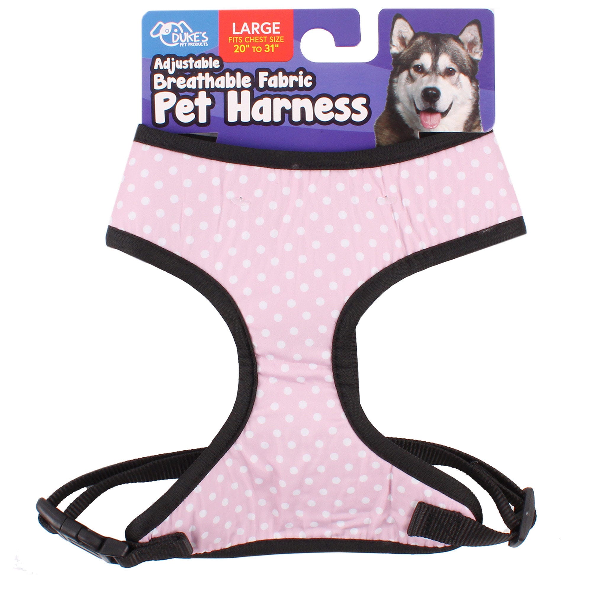 ''Large Adjustable Pet Breathable Fabric Harness Assorted Patterns Chest Size 20'''' to 31'''' - Qty 6''