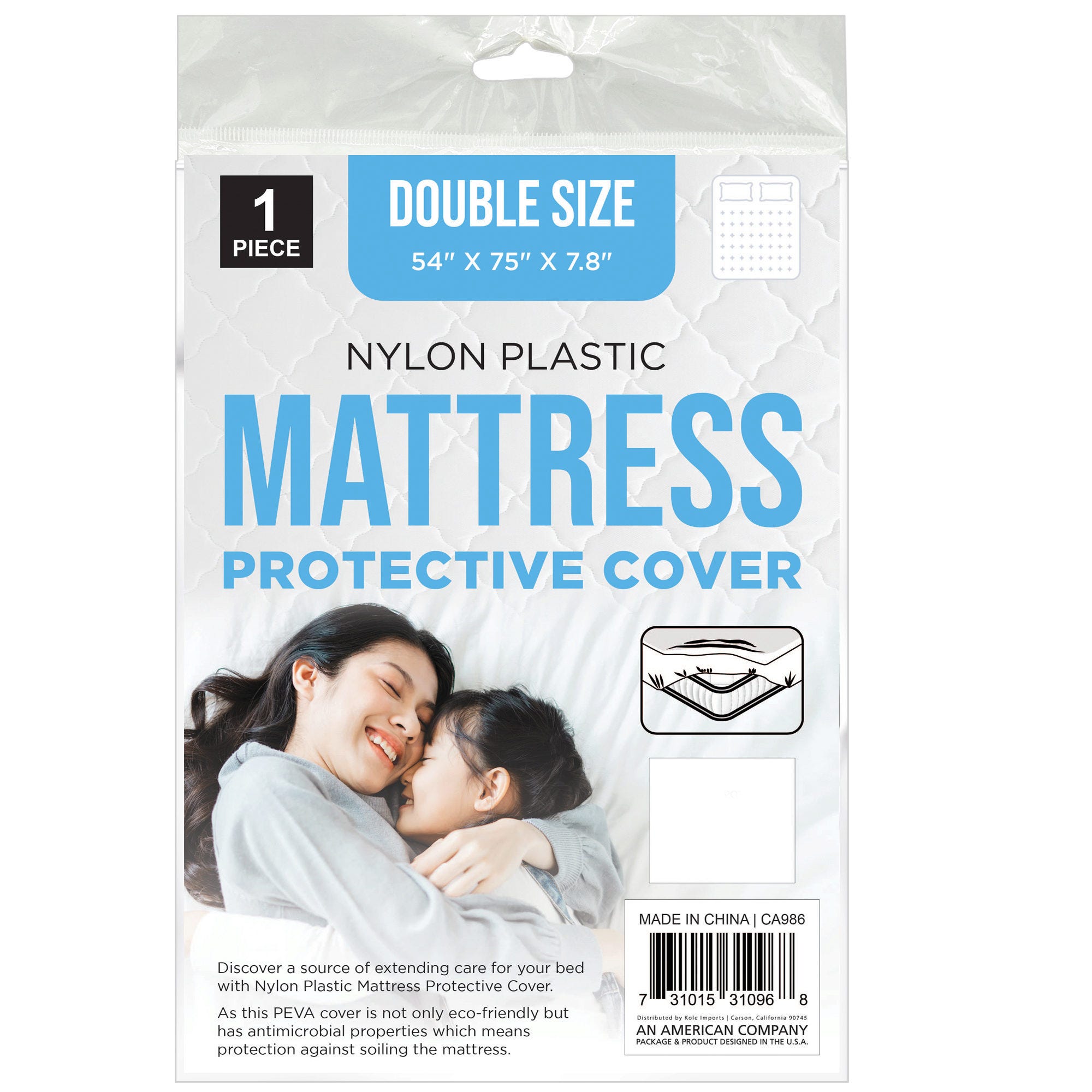 ''Double Size Mattress Nylon Plastic Protective COVER 54'''' x 75'''' x 7.8'''' - Qty 24''