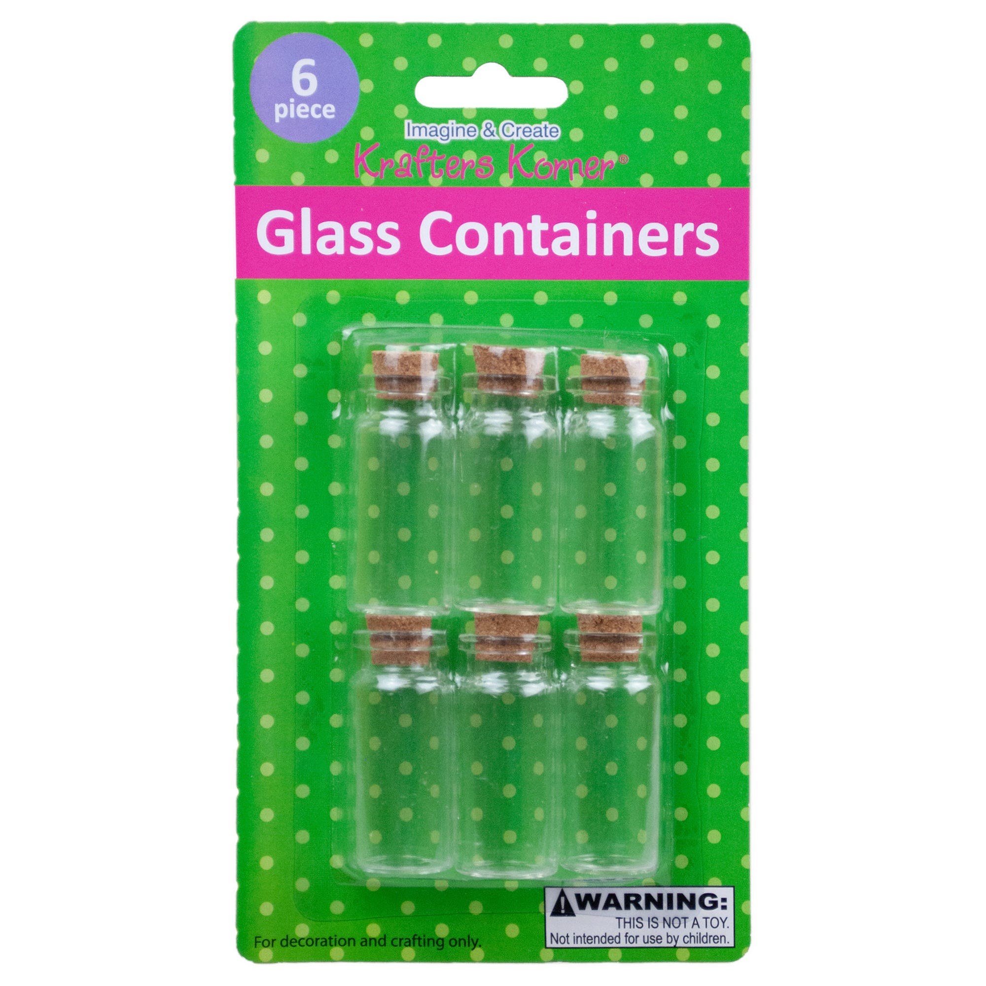 6 Pk Glass Containers w/Cork Stopper - Qty 24