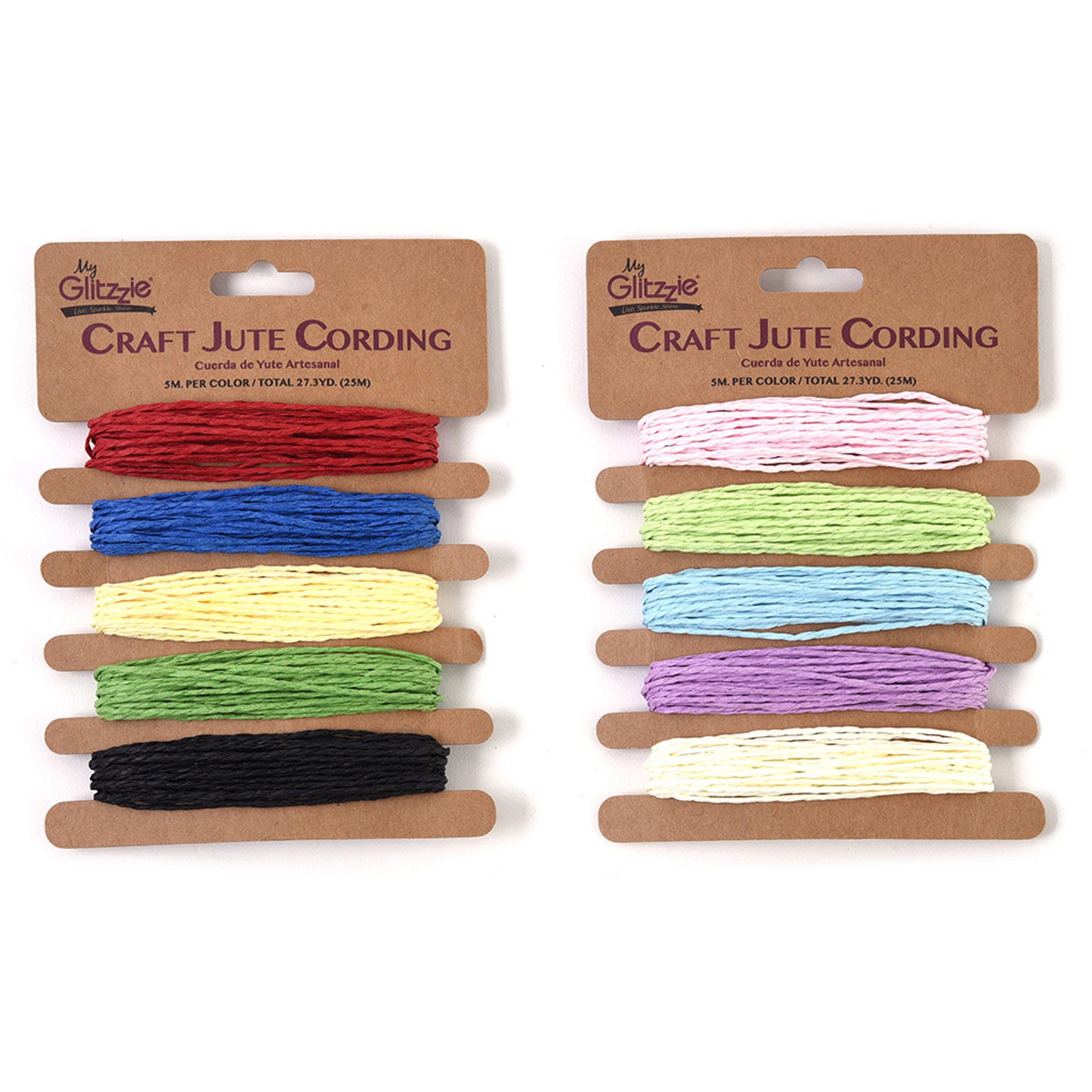 5 Color Craft Jute Cord Assortment 27.3 Yards - Qty 24