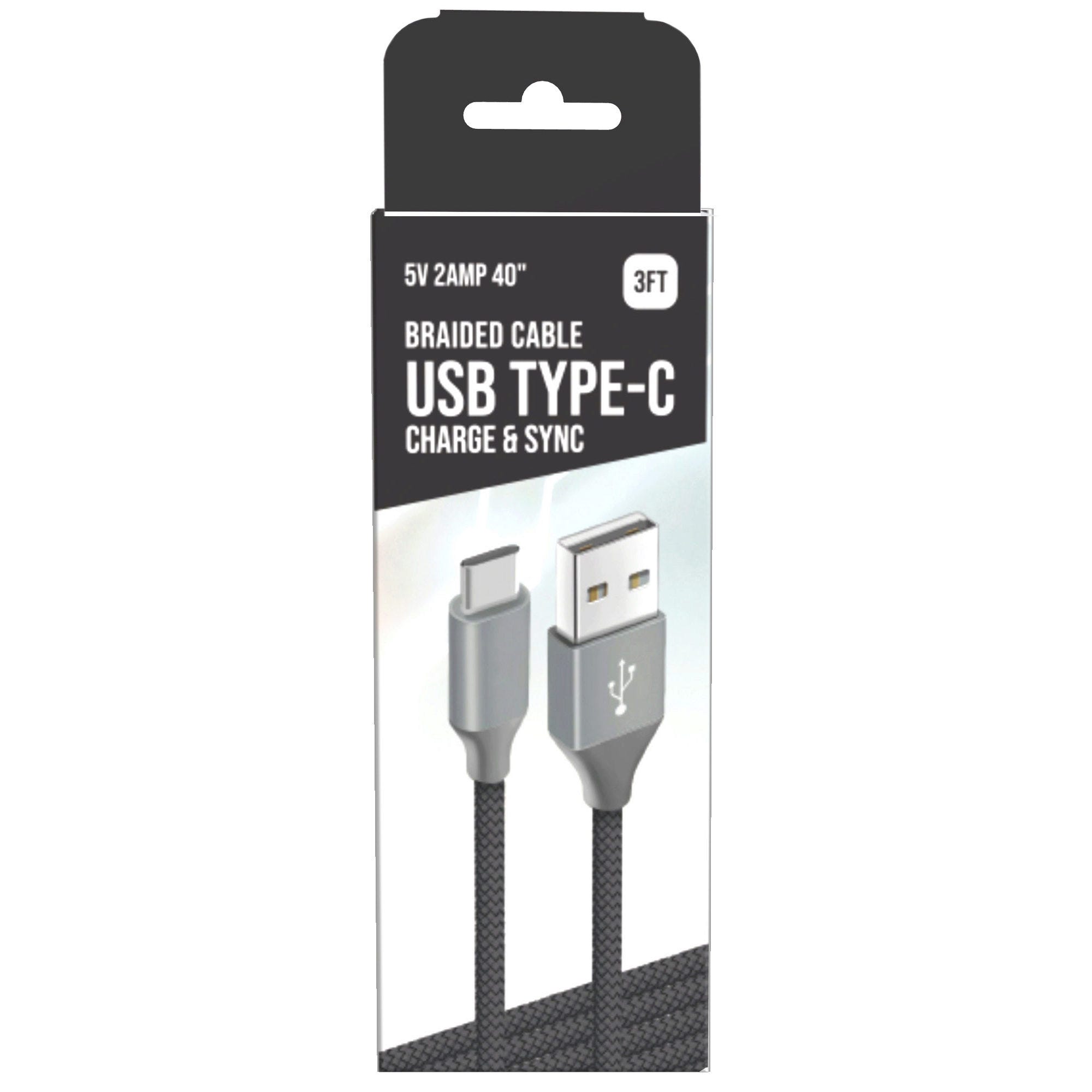 ''5V 2A 39.3'''' Type-C Charging & Sync Cable - Qty 12''