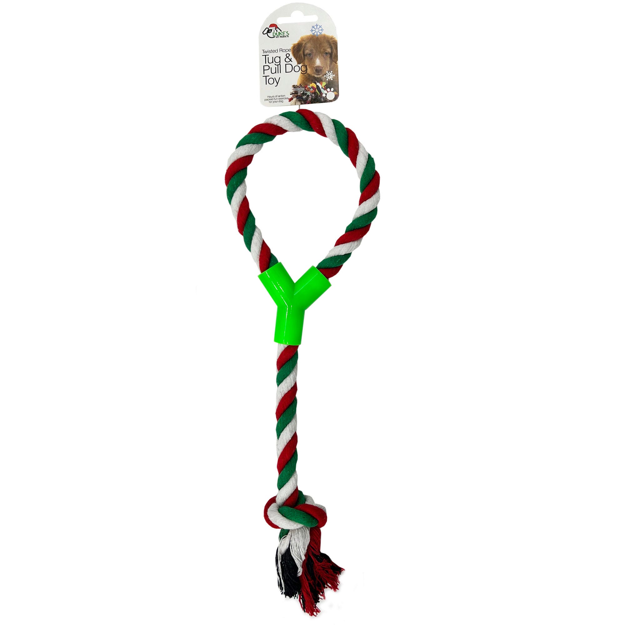 ''15'''' Twisted Rope Tug and Pull DOG Toy with Handle Assorted Colors - Qty 28''