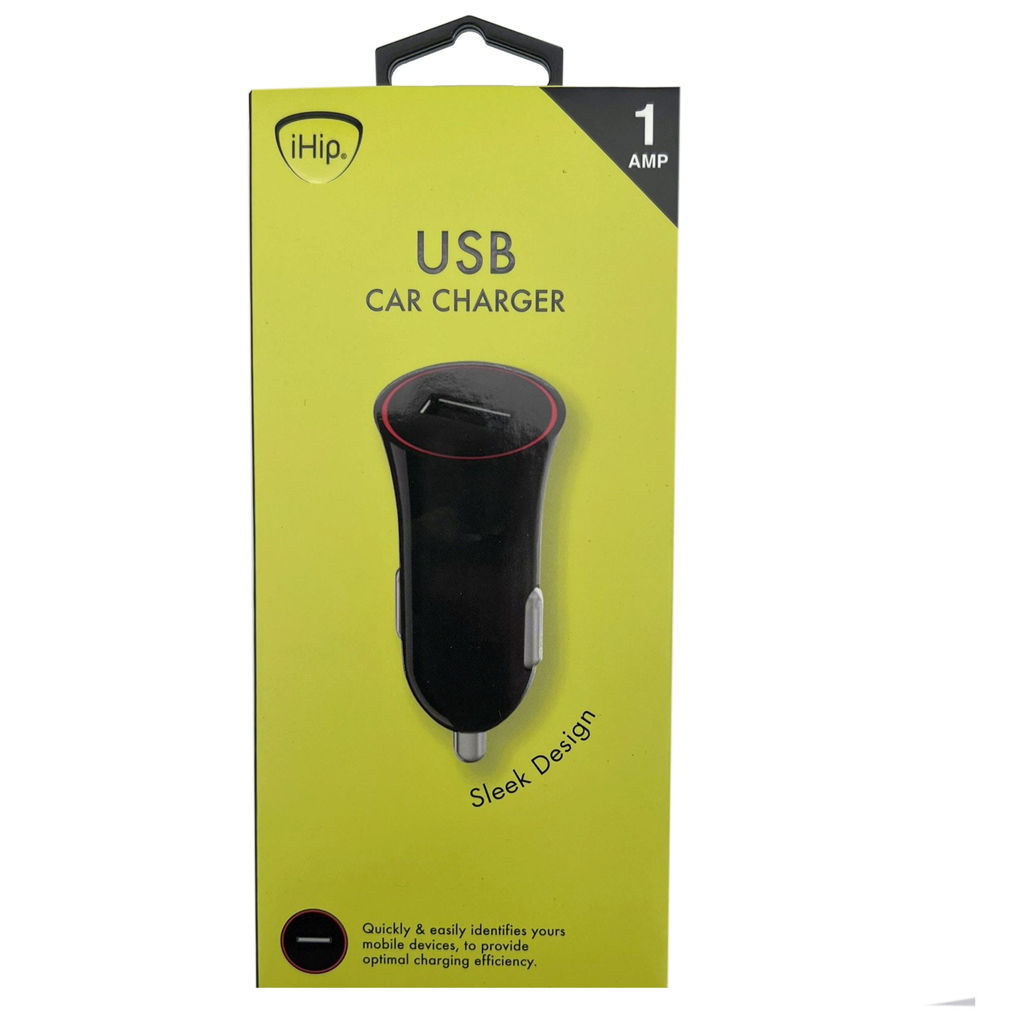 iHip 1A Black USB Car Charger - Qty 34