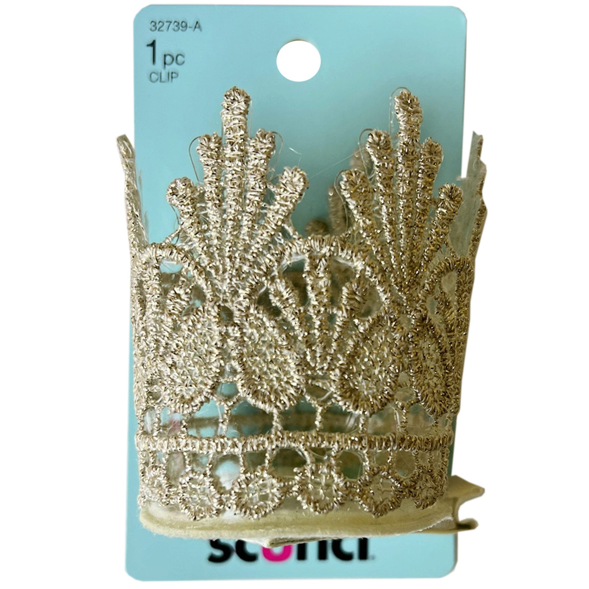 Toddler 1 Piece Gold Crown HAIR CLIP - Qty 54