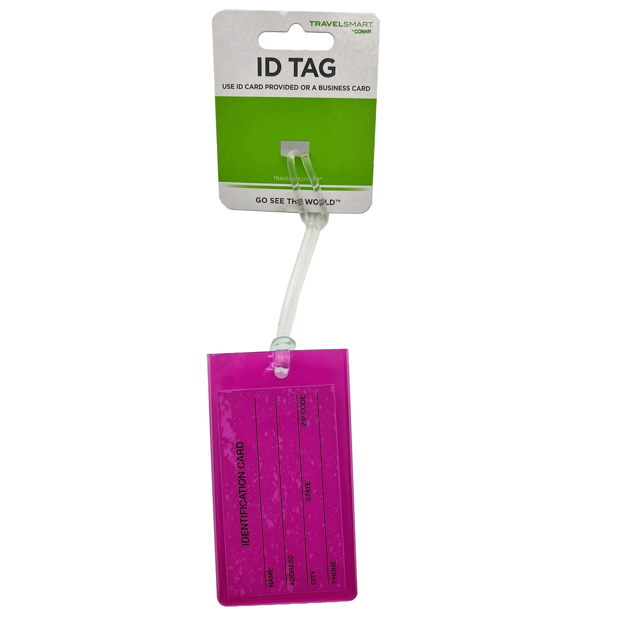 Travel Smart Magenta Travel ID LUGGAGE Tag - Qty 36