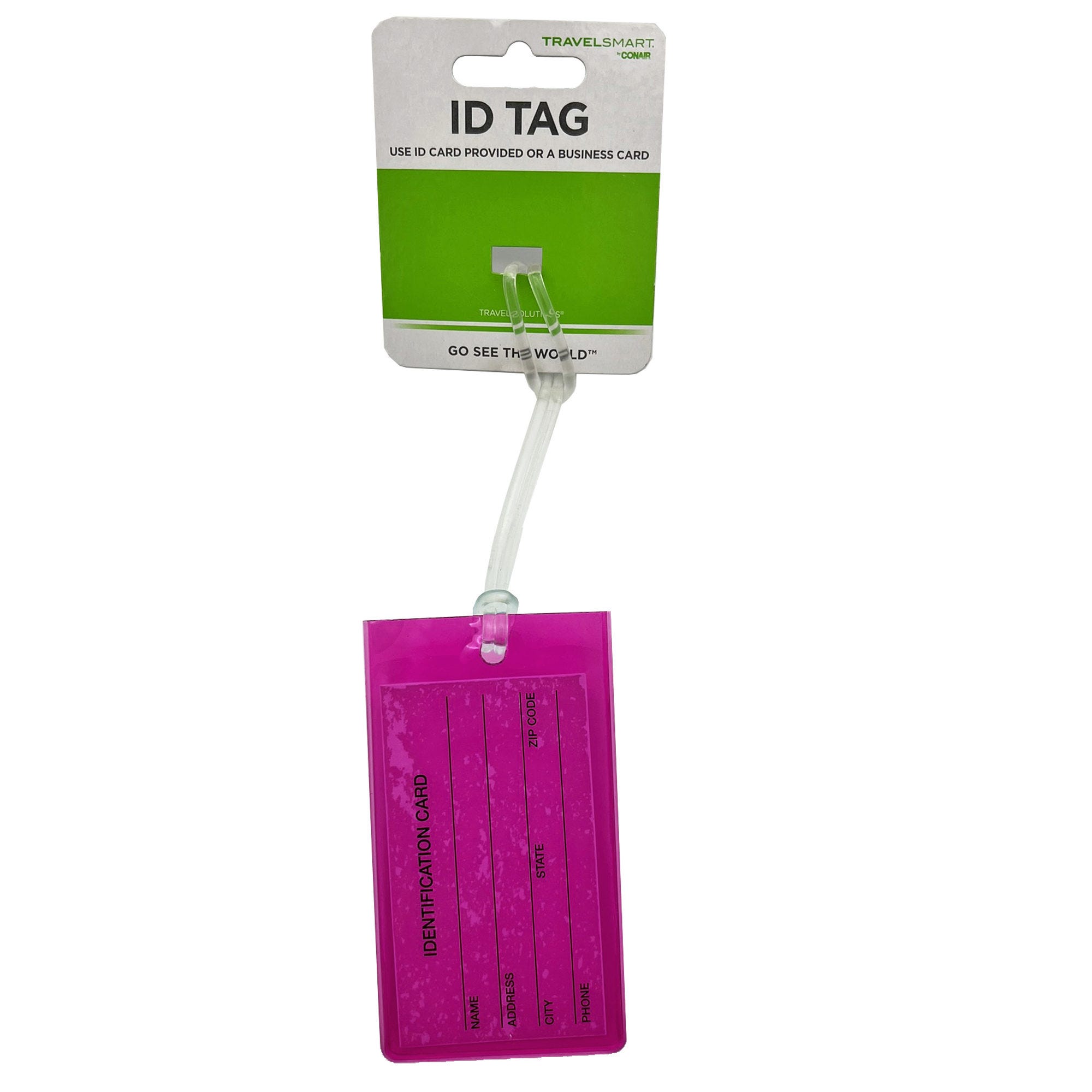 Travel Smart Magenta Travel ID LUGGAGE Tag - Qty 48