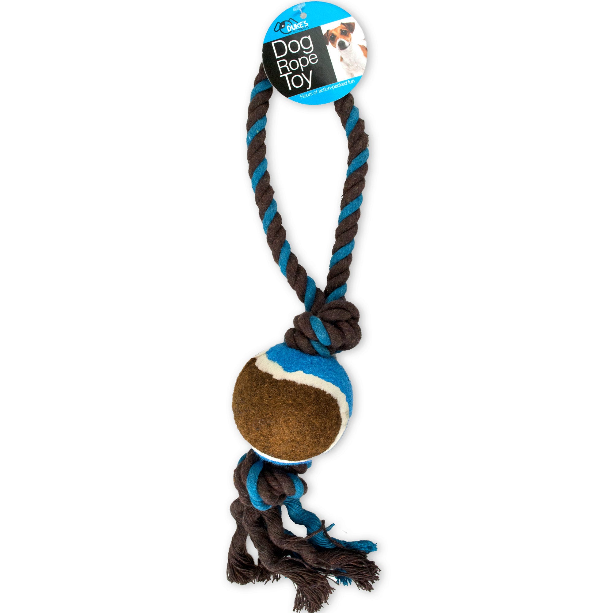 Knotted Dog Toy with Tennis Ball