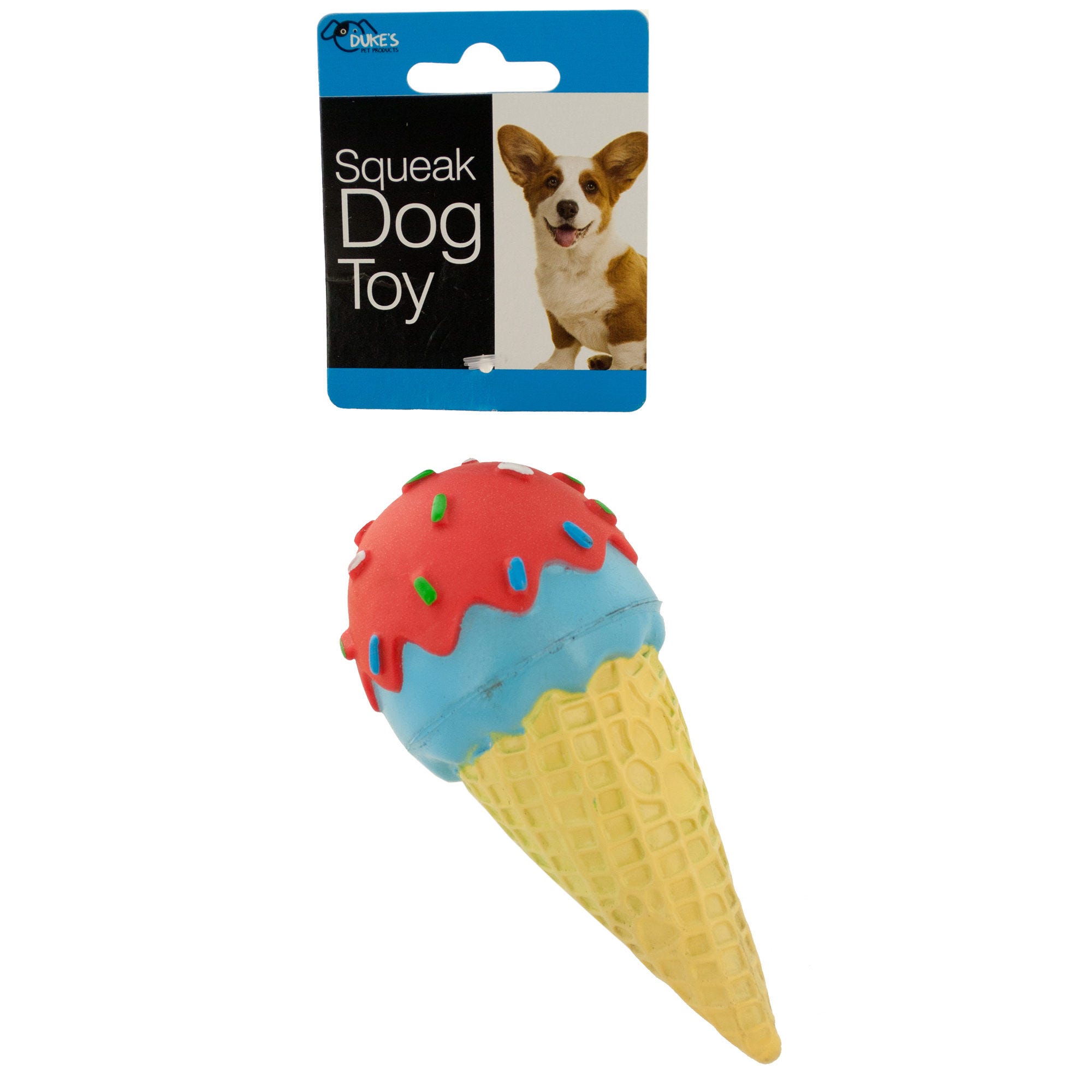 Ice Cream Cone Squeak DOG Toy - Qty 24