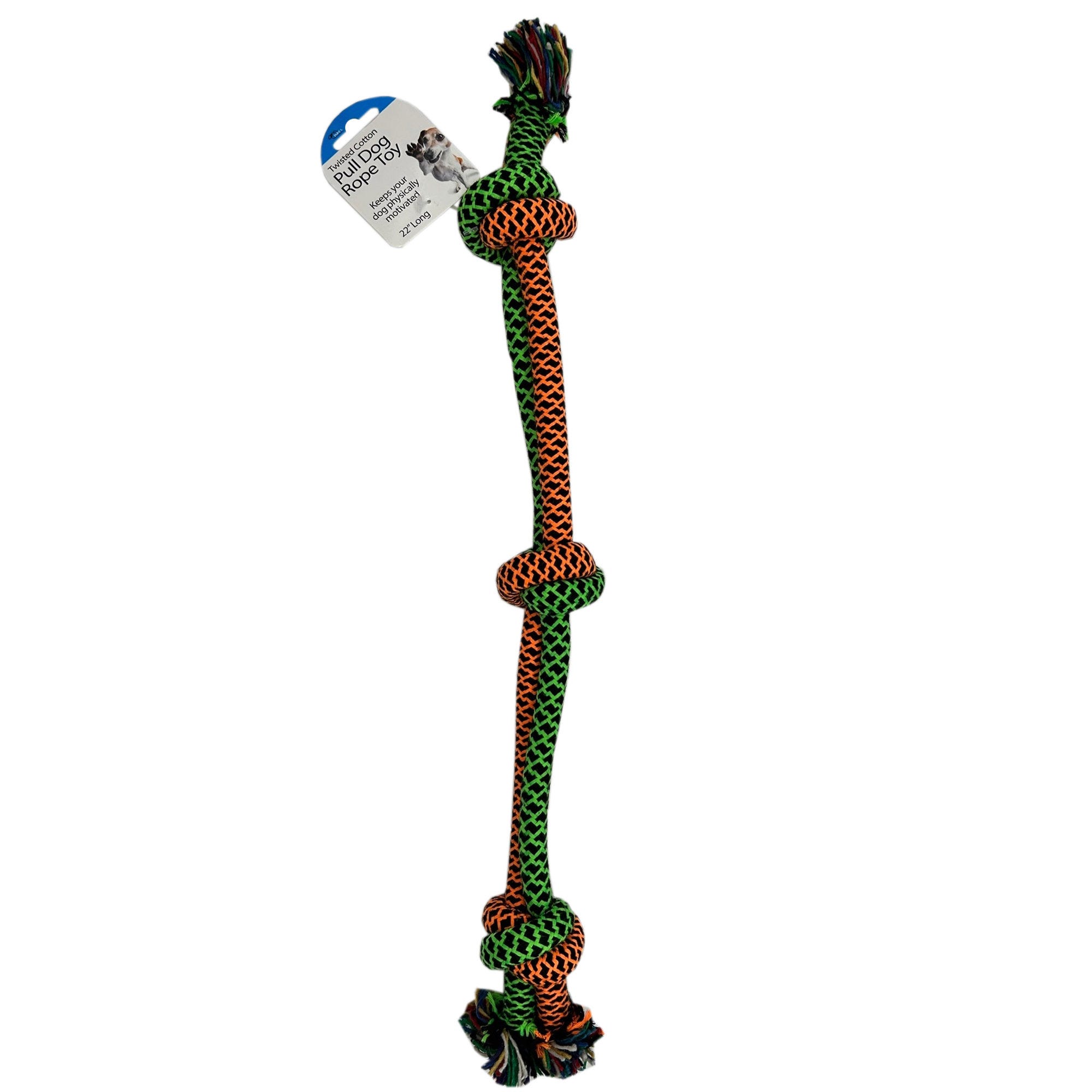''22'''' Twisted Cotton Pull Dog Rope with Chew Knots - Qty 16''