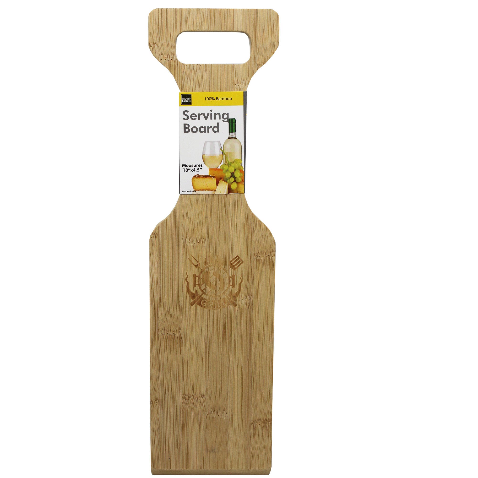 BAMBOO Serving and Cutting Board with Handle - Qty 10