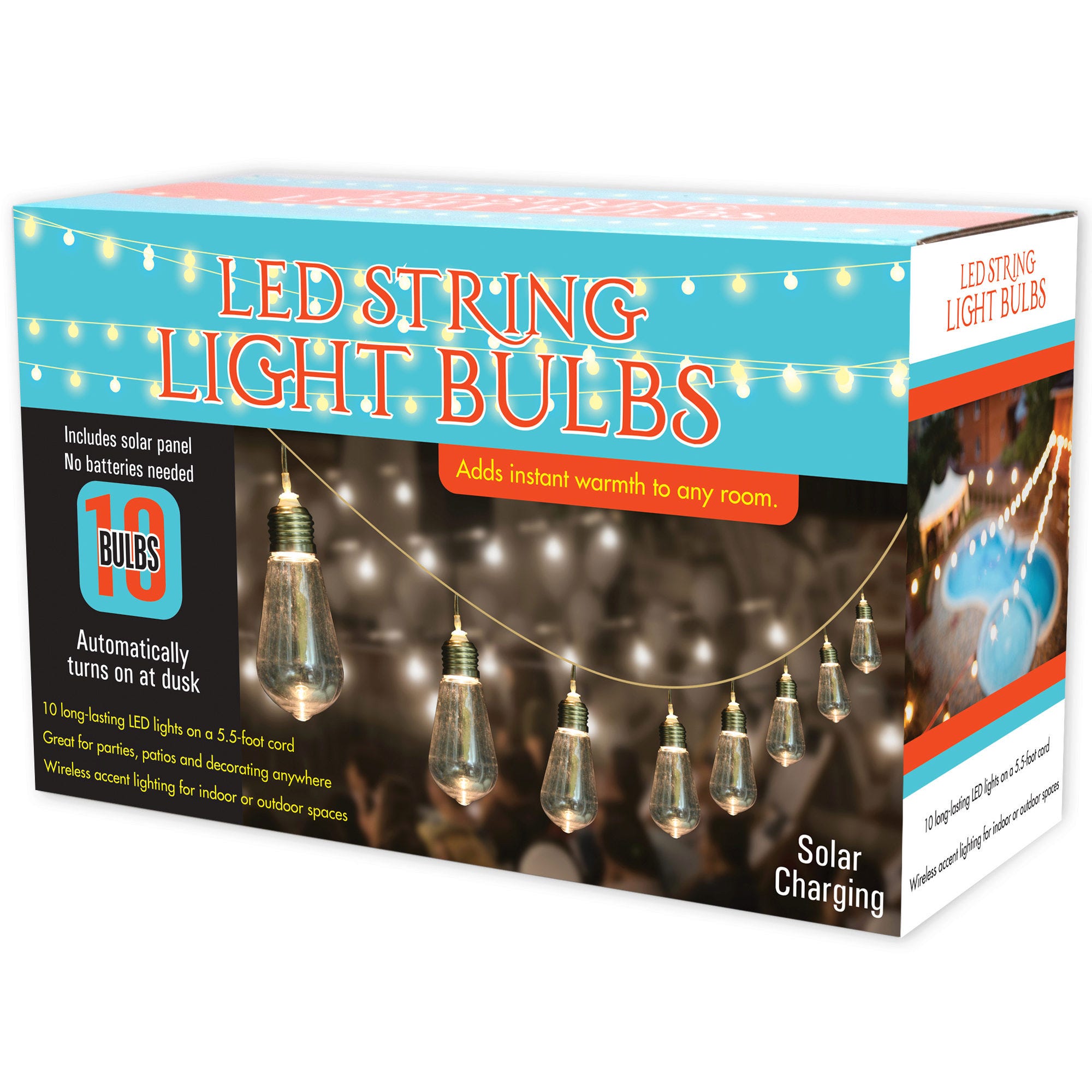 10-Bulb SOLAR LED String Lights - Qty 4