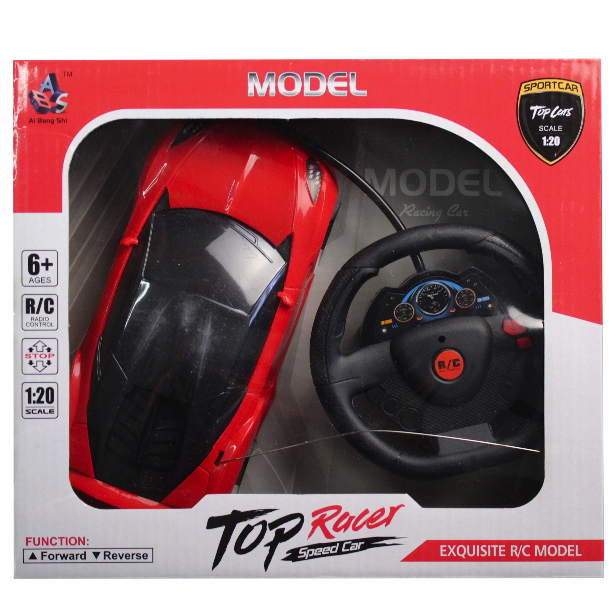 REMOTE CONTROL Red Race CAR with Steering Wheel REMOTE - Qty 6