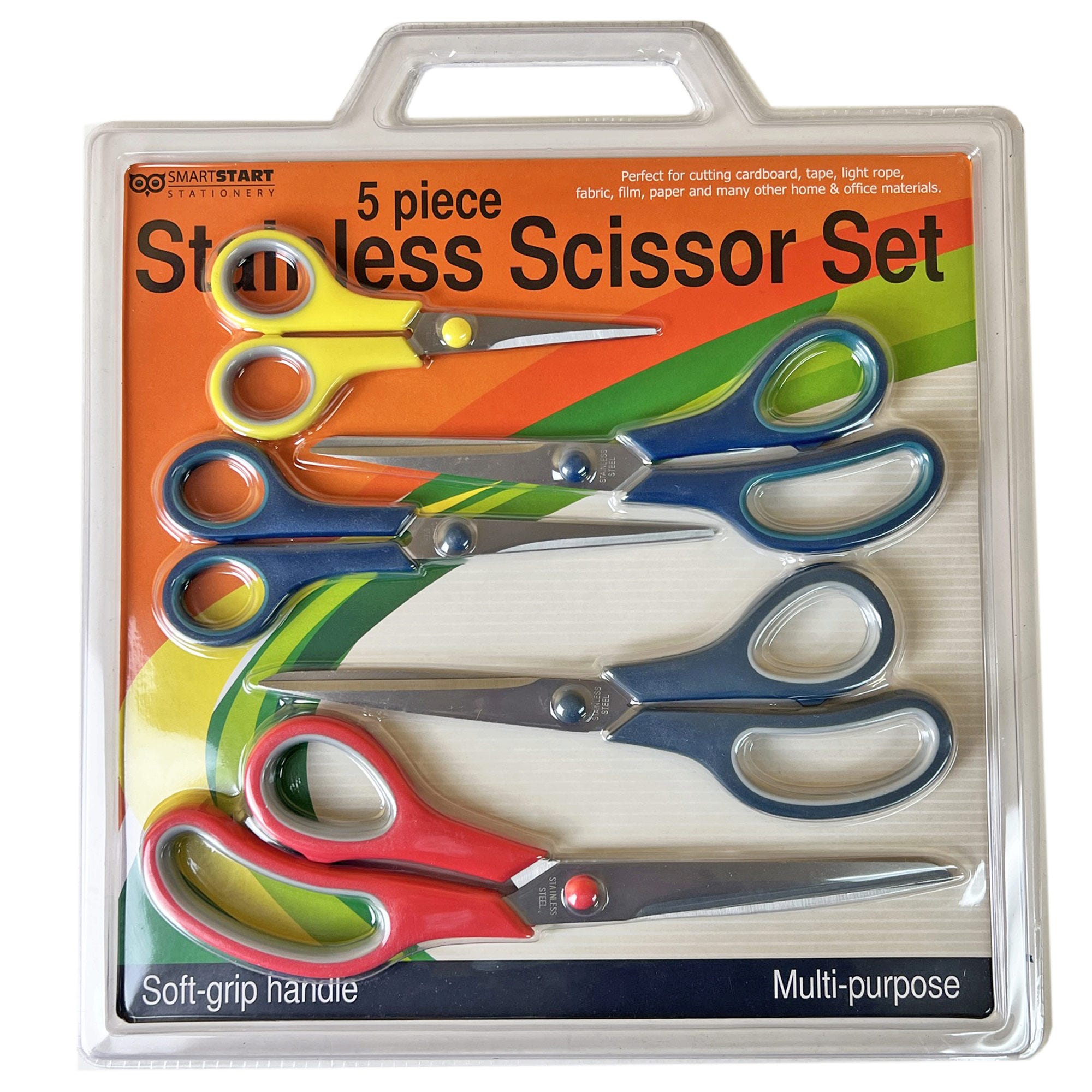 5 Piece Scissors Set ASSORTED Colors - Qty 6