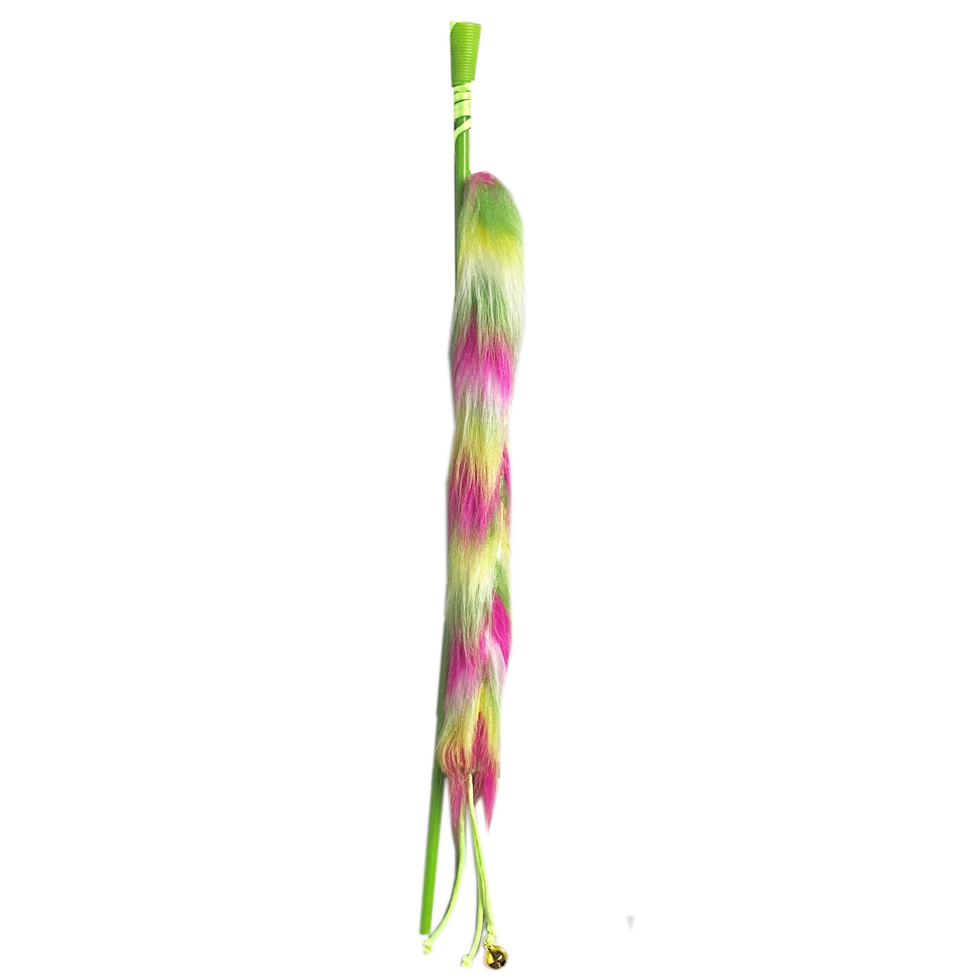 Bell and Fuzzy Tail Teaser Toy with Long Handle - Qty 18