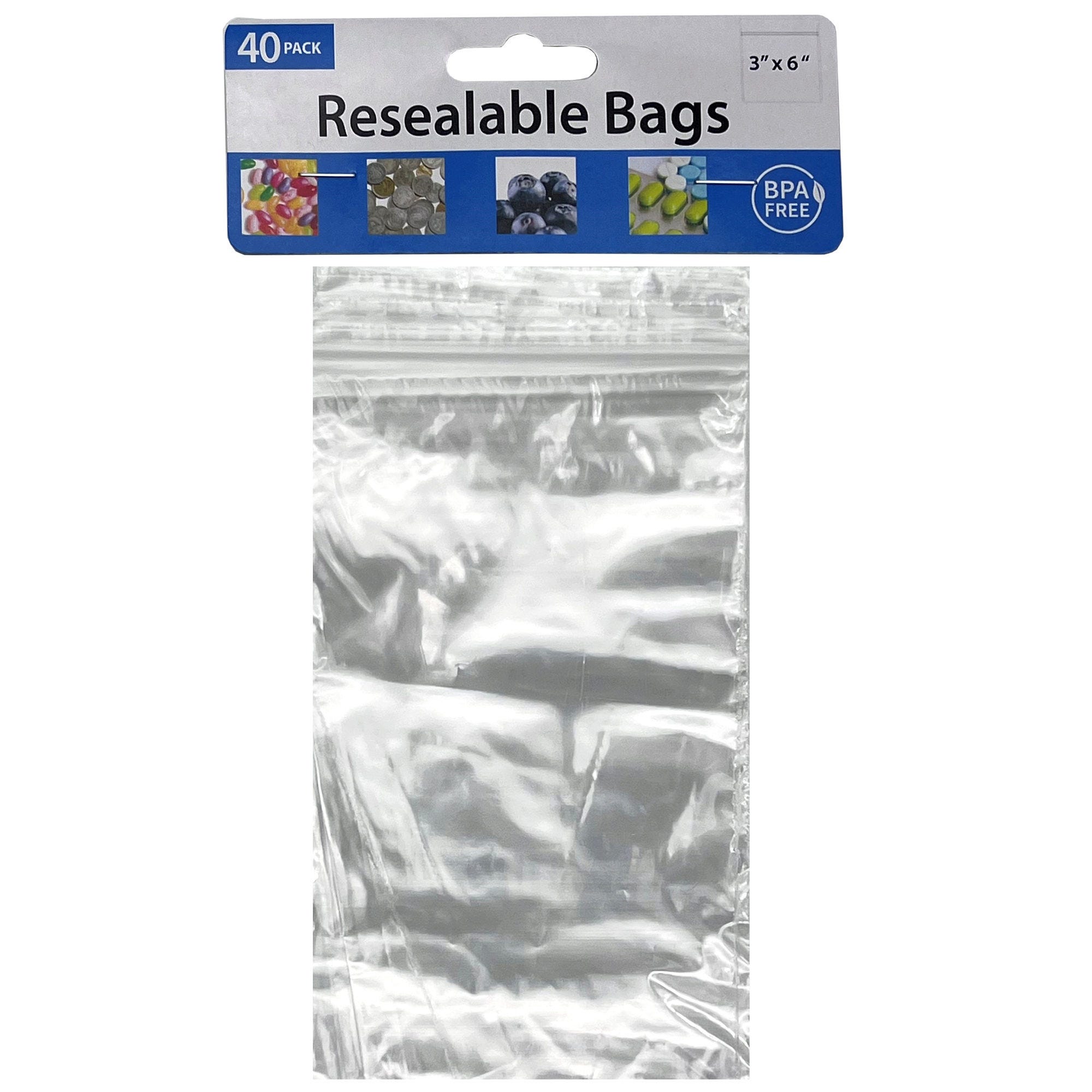 40 Piece Medium Resealable Storage Bags - Qty 48