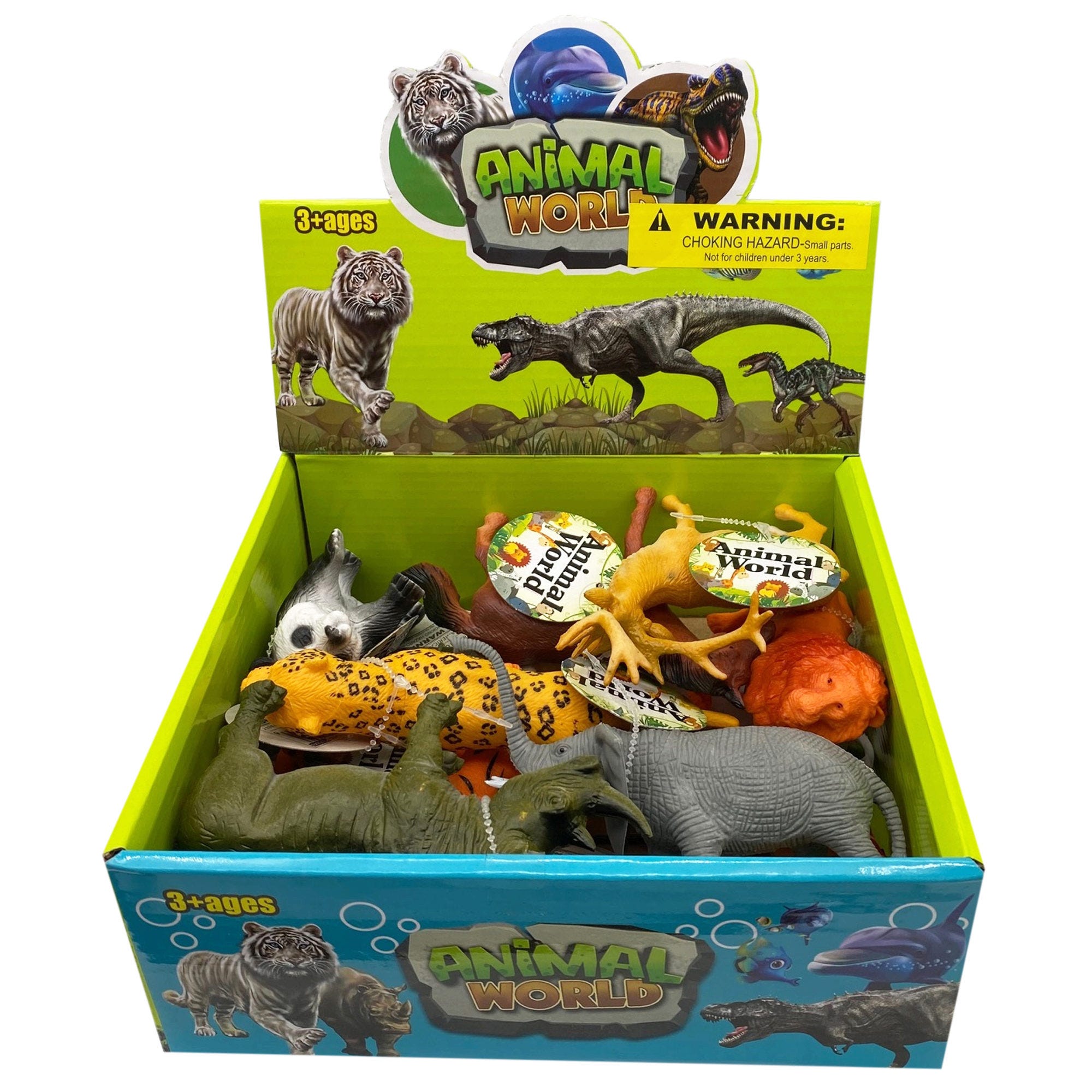 Assorted Wild ANIMAL Figurine Countertop Display - Qty 24