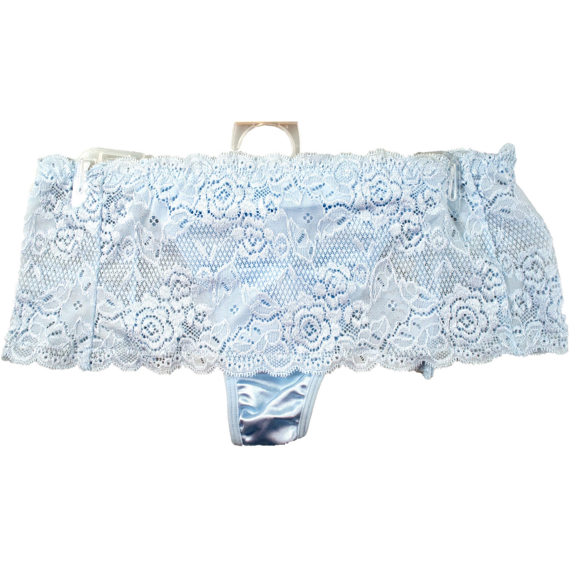 Light Blue Stretch Lace Underwear Thong - Women's Size 5 - Qty 36