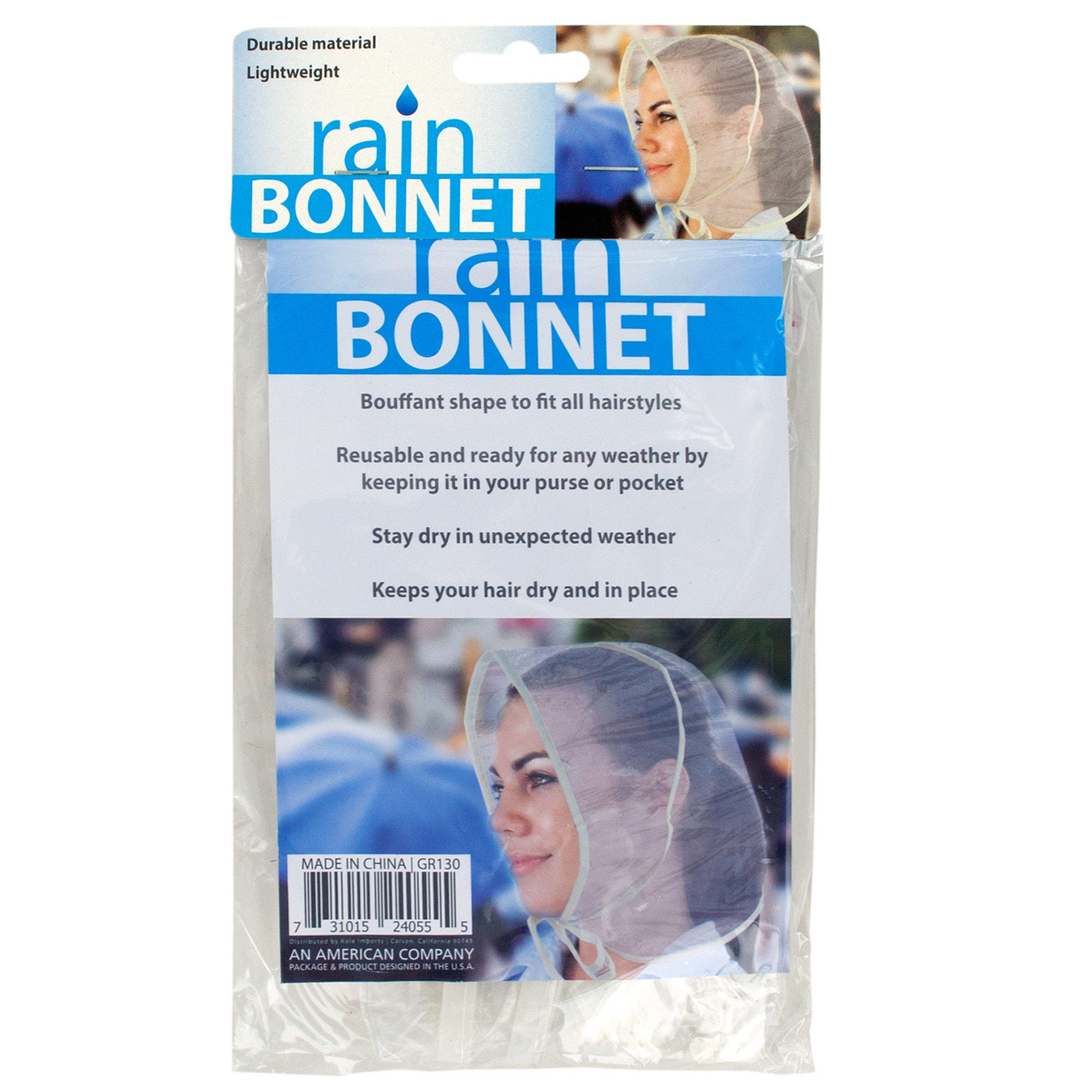 Bouffant Style Rain Bonnet - Qty 48