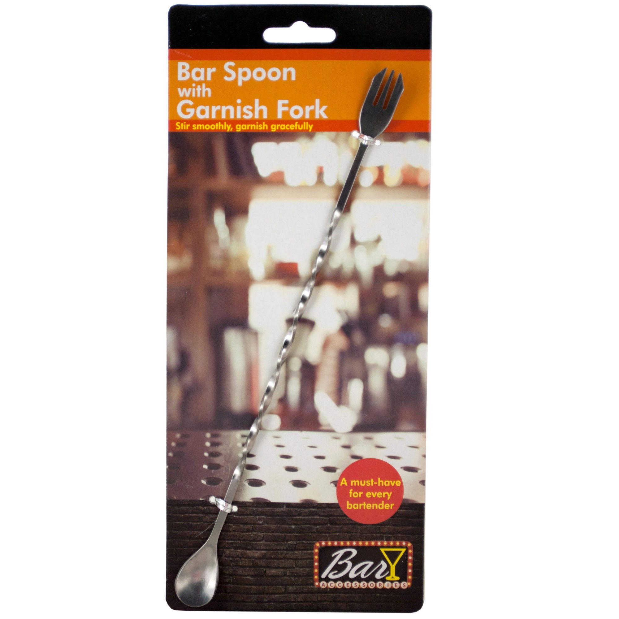 BAR Spoon with Garnish Fork - Qty 24