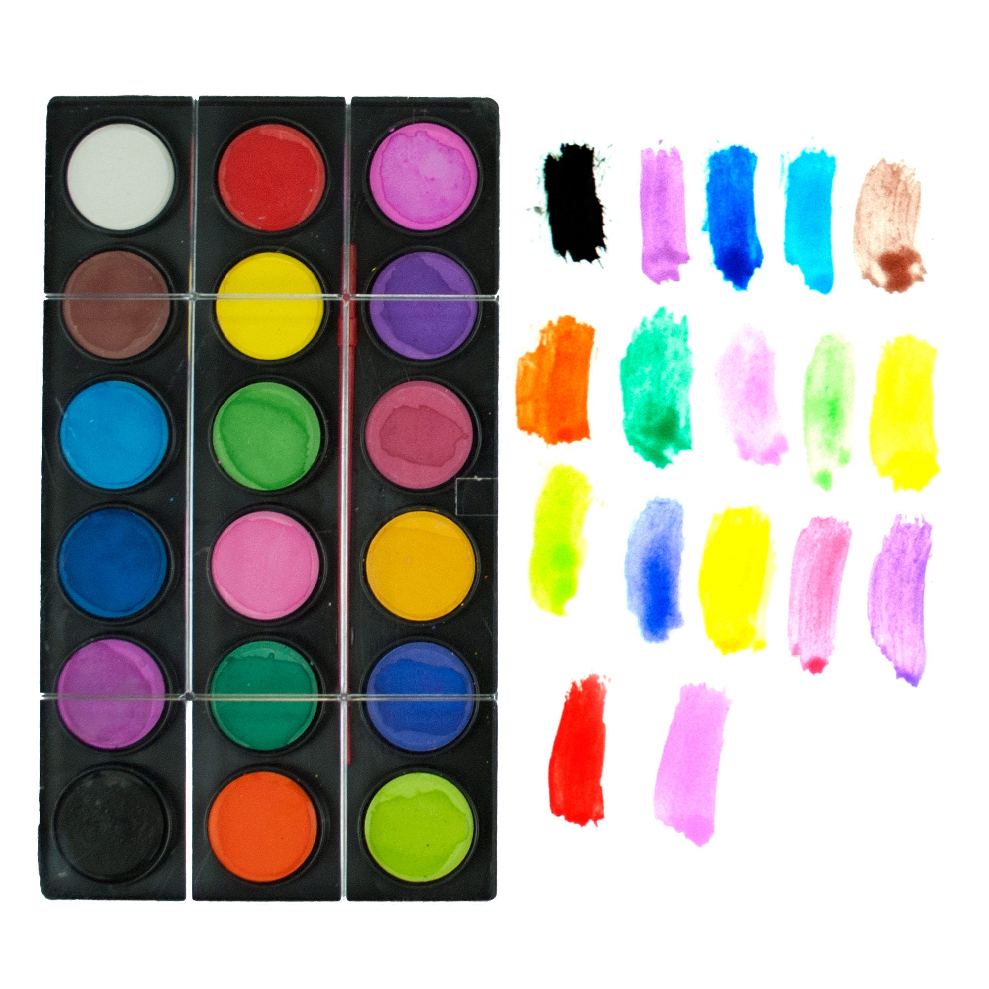 Watercolor PAINT Palette Set with Brush - Qty 18