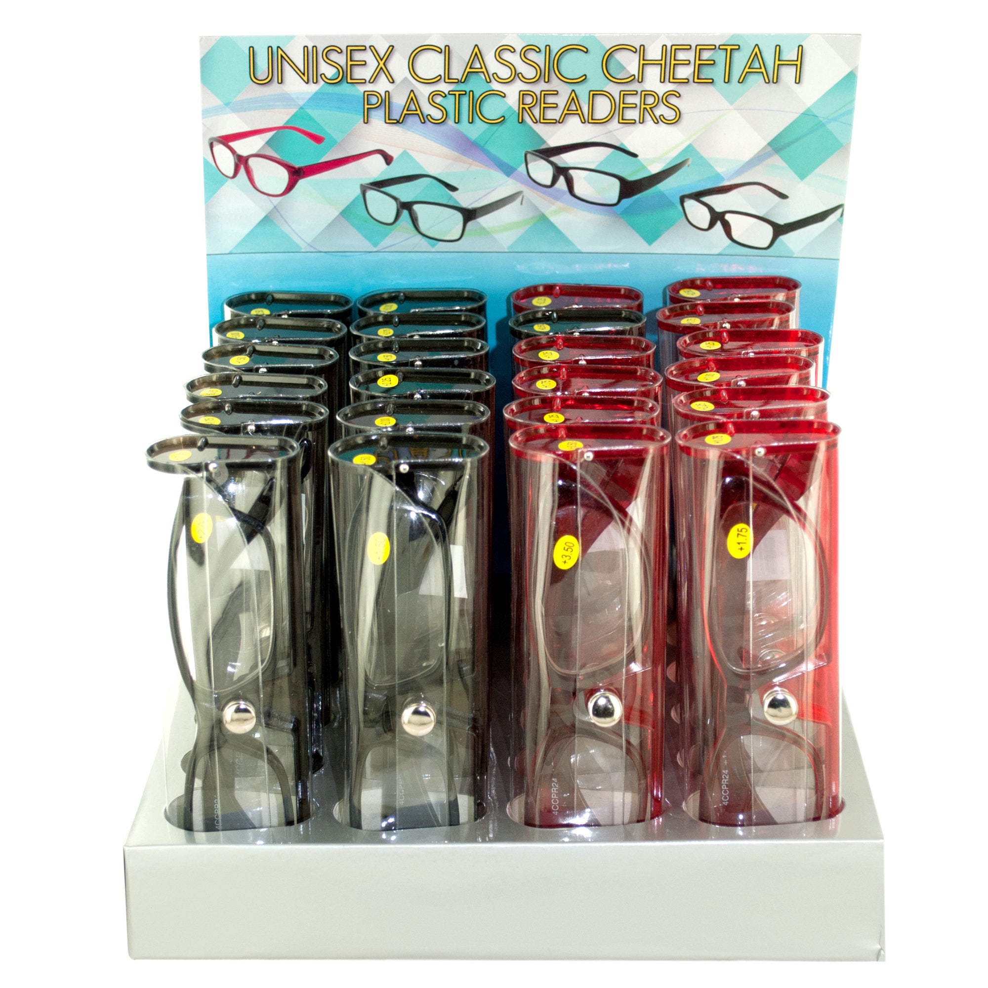 Unisex Plastic READING GLASSES Countertop Display - Qty 24