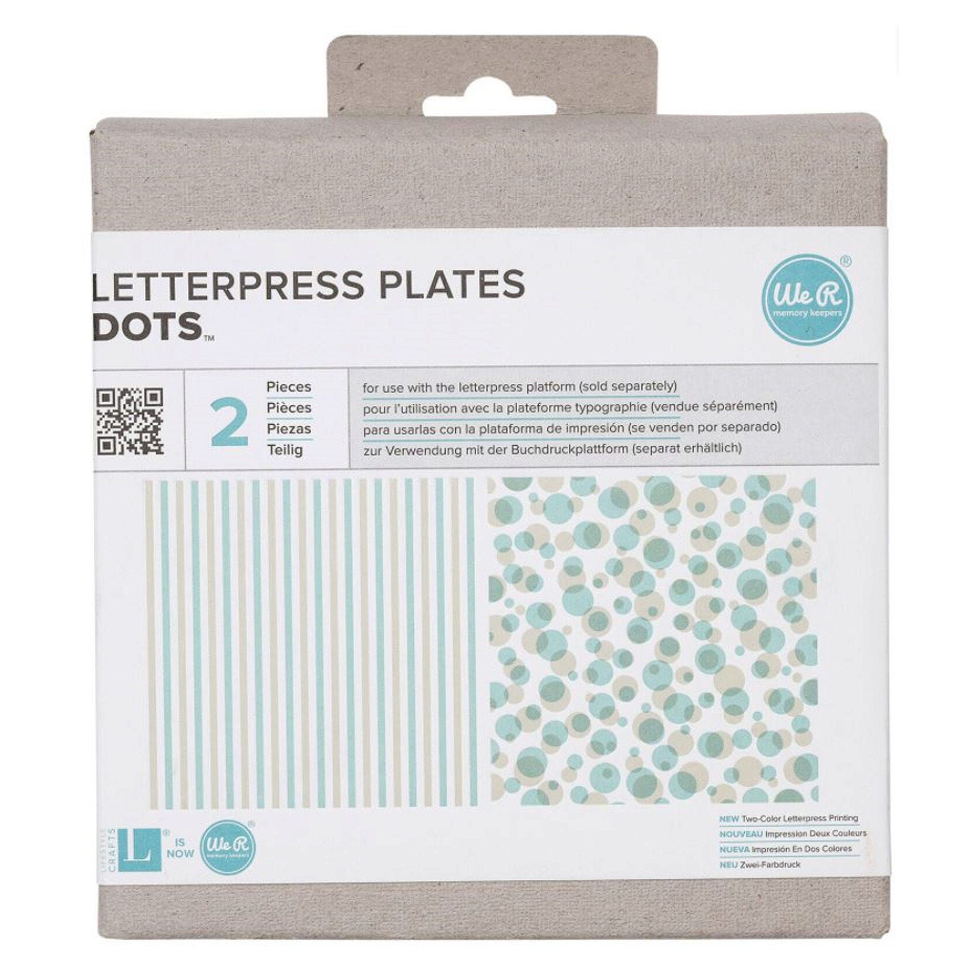 WE-R 2 Piece Dots Themed Letterpress Plates - Qty 28