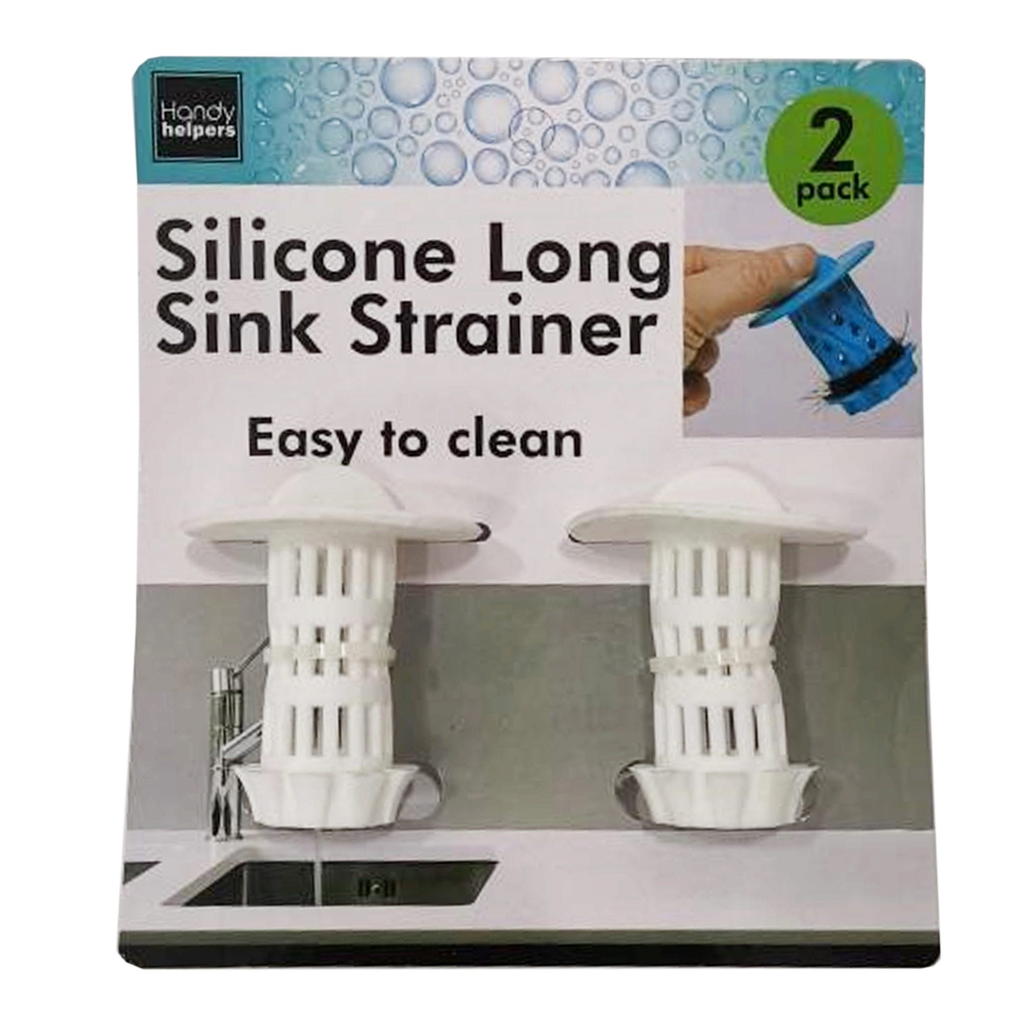 2 Pack Silicone Long Sink Strainer - Qty 10
