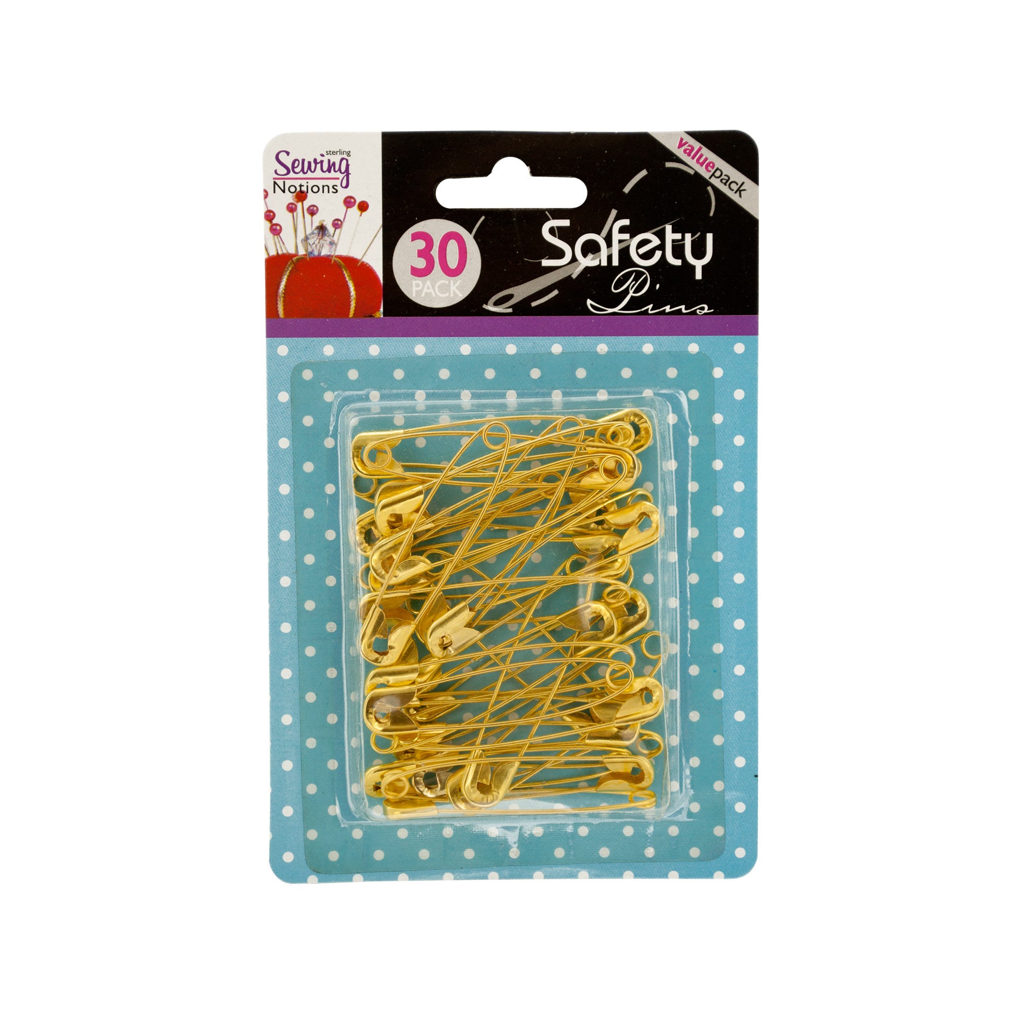 Jumbo GOLD Tone Safety Pins - Qty 36