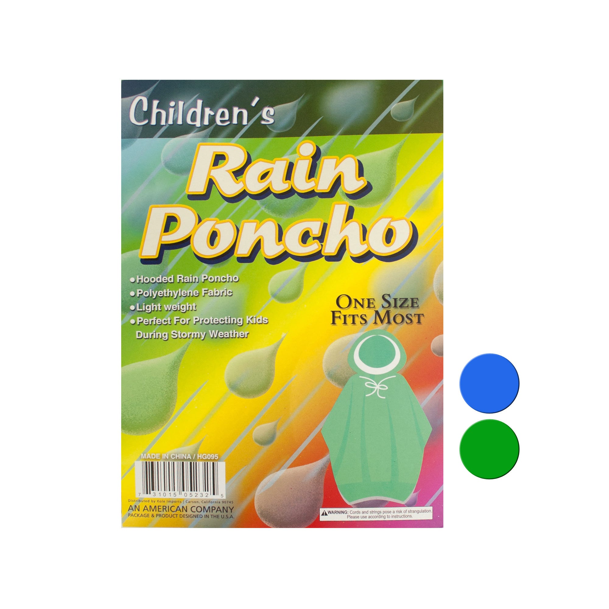 Children's Hooded Rain PONCHO - Qty 24