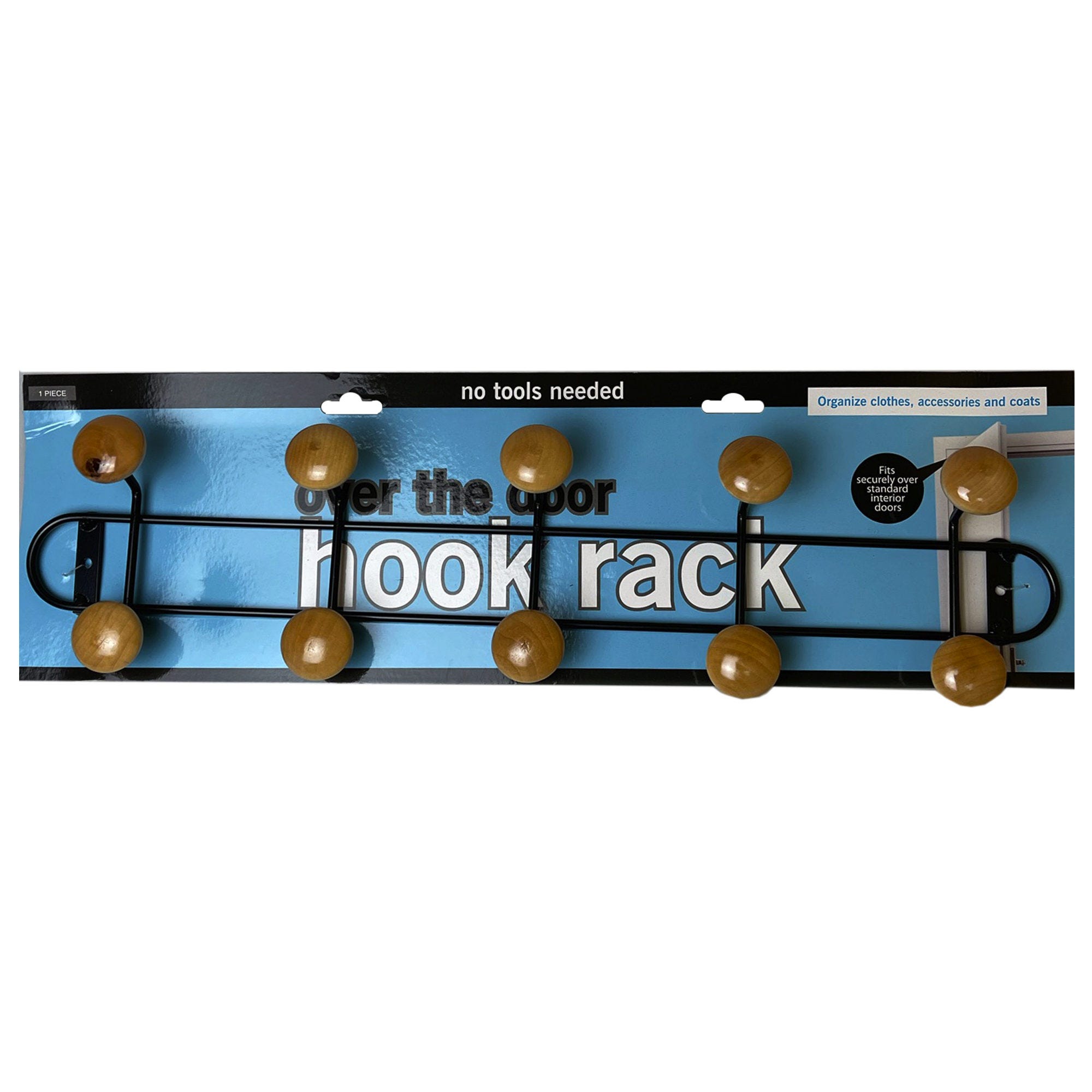 10-Hook Wood and Steel Hanging Rack - Qty 6