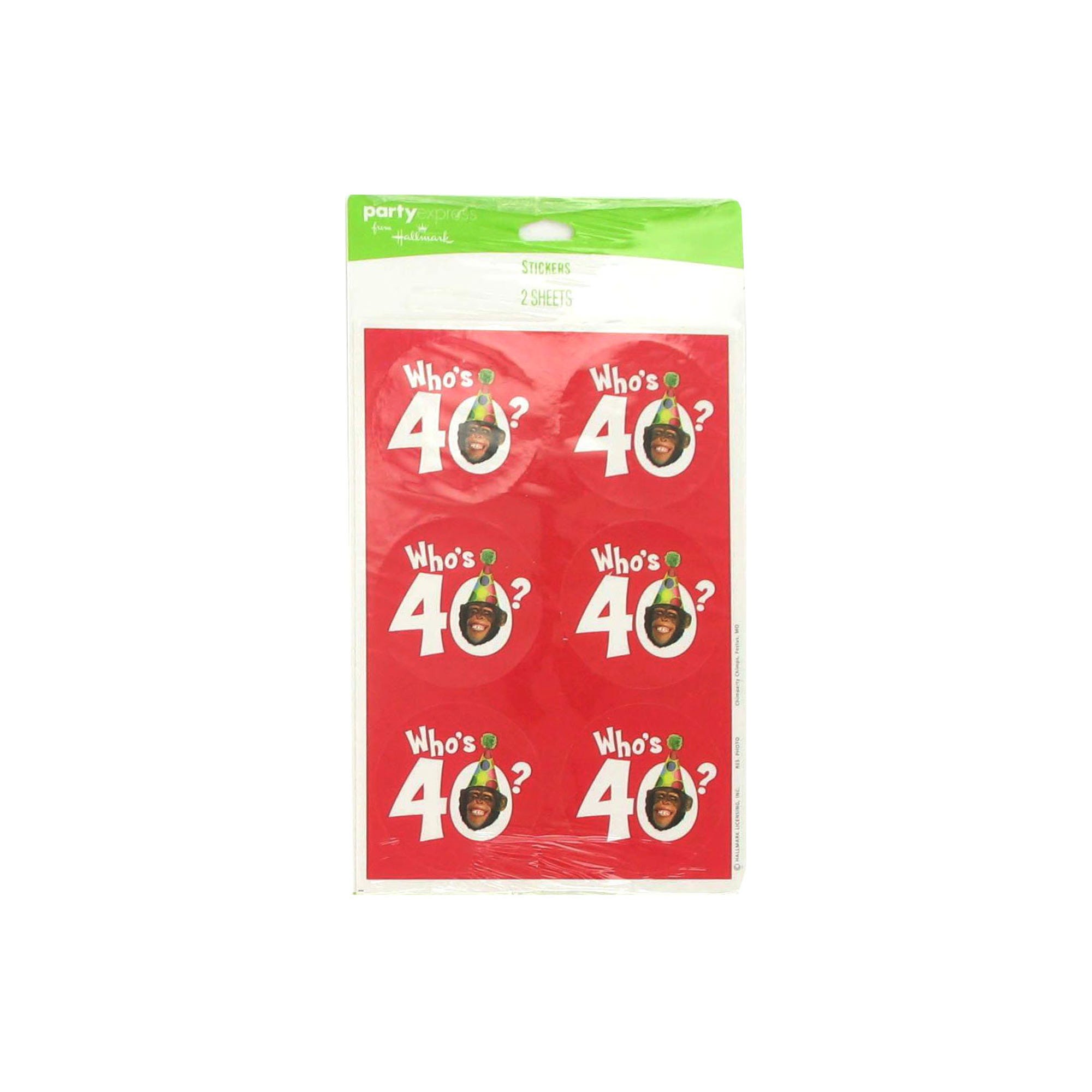 Who's 40? Monkey Around STICKERS - Qty 120