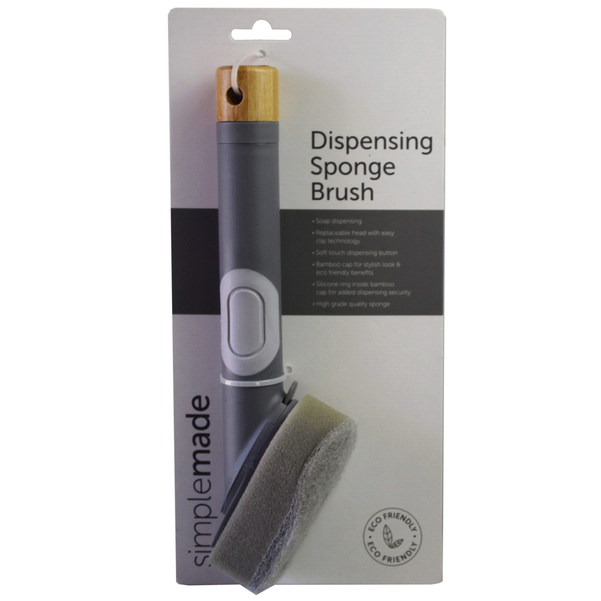 SimpleMade Recyled Plastic SOAP Dispensing Sponge Brush in Gray - Qty 12