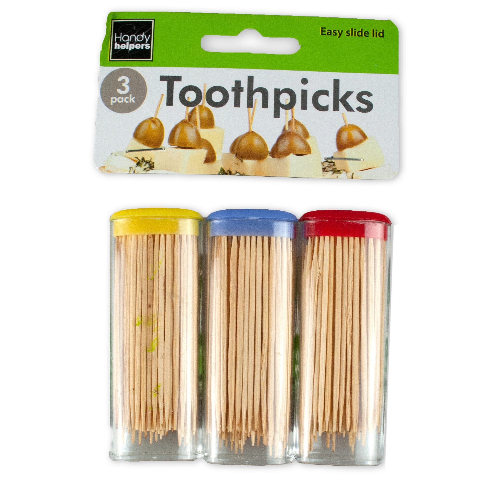 Toothpicks in Easy Slide Travel Containers - Qty 36