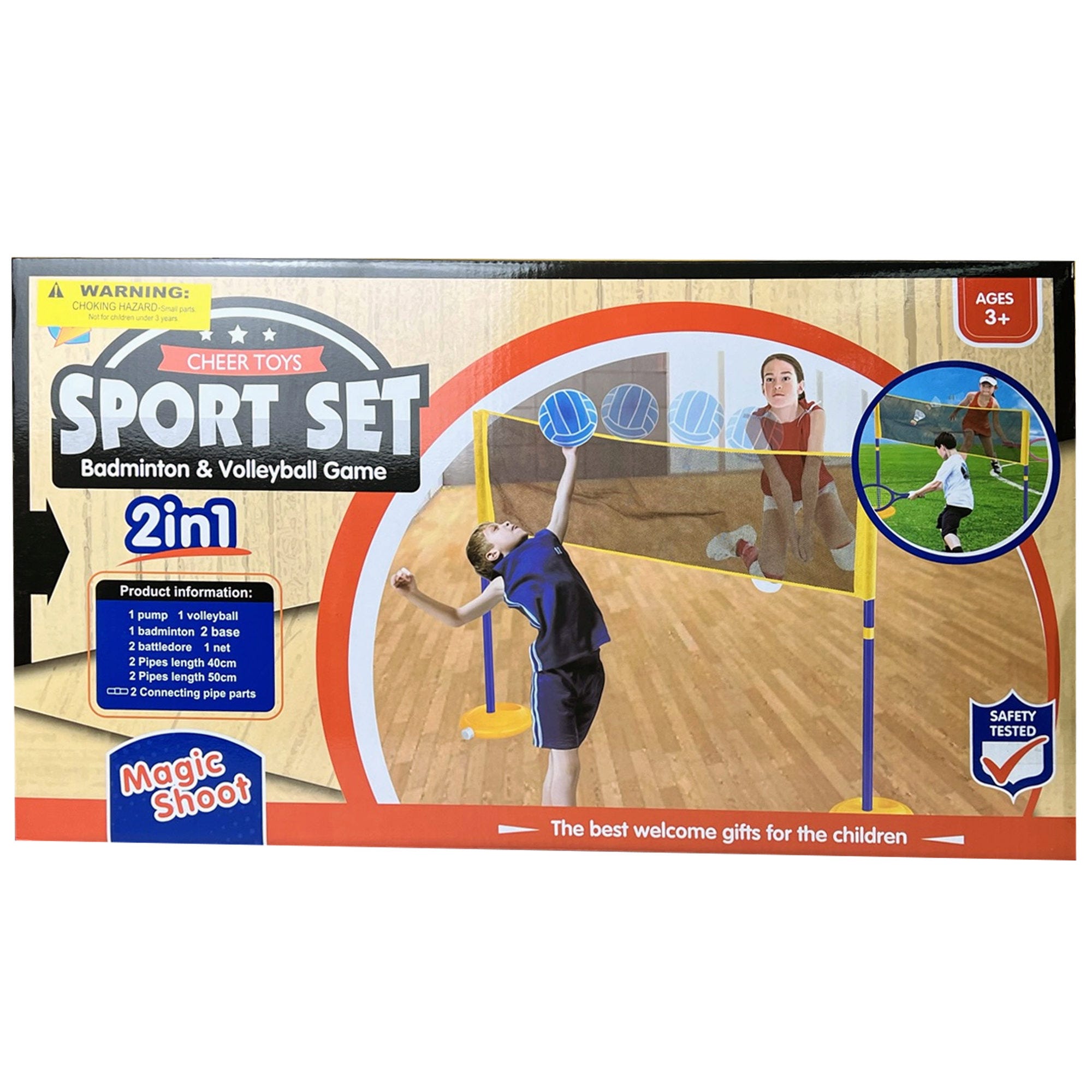 2 IN 1 Rackets Ball & VOLLEYBALL Set - Qty 2