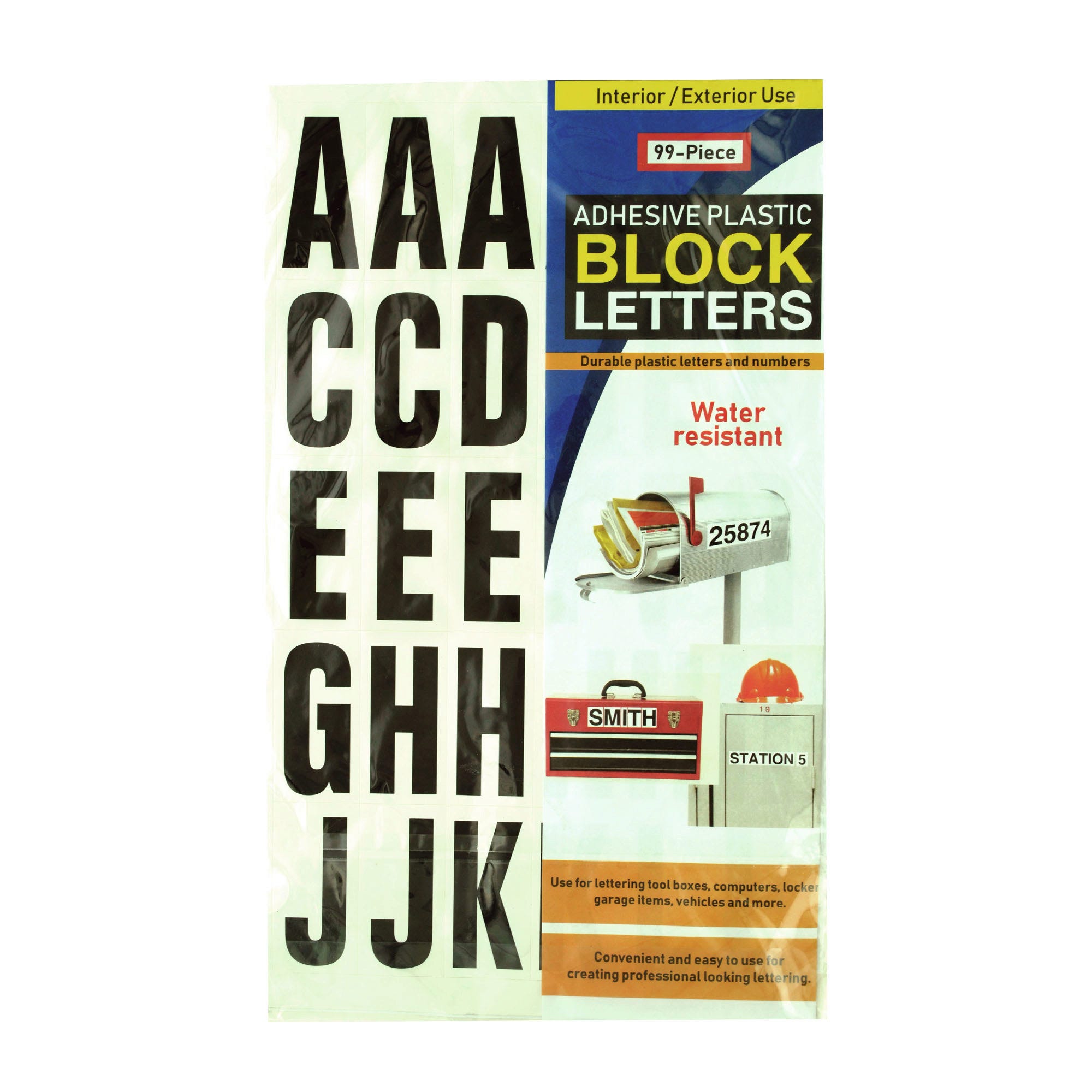 Adhesive Plastic Block Letters - Qty 24