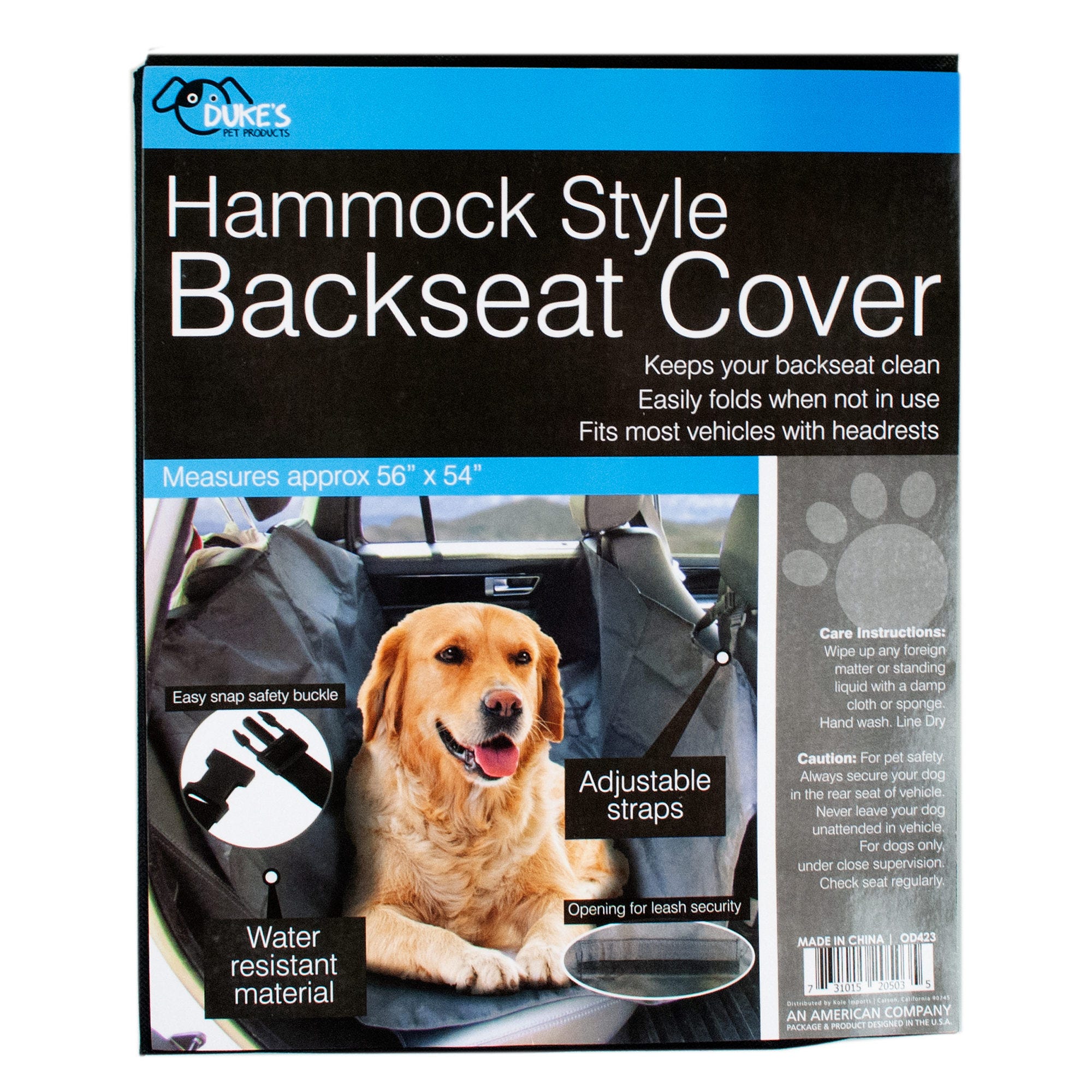 Hammock Style Backseat Cover - Qty 4