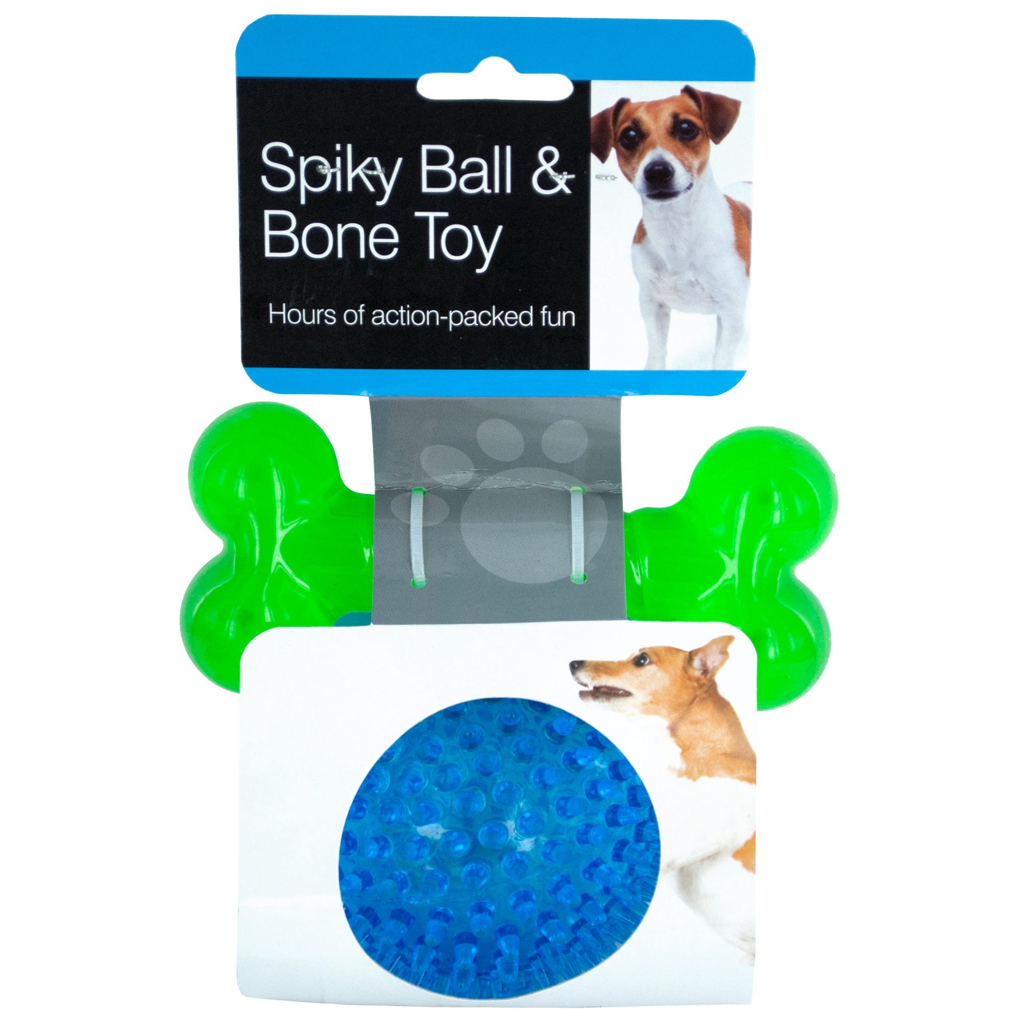 Spiky Ball & Bone Dog TOY Set - Qty 10