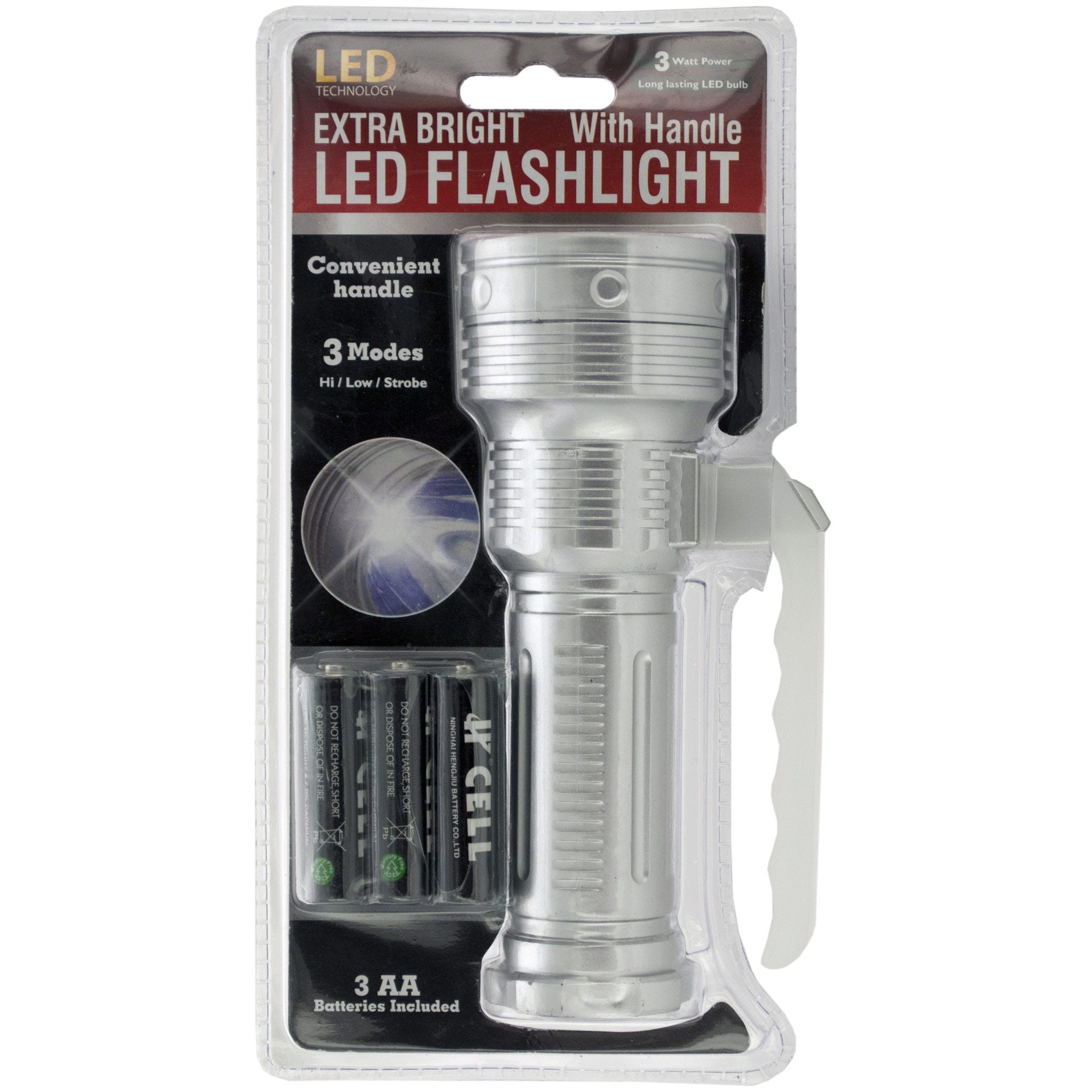 Extra Bright LED FLASHLIGHT with Handle - Qty 6