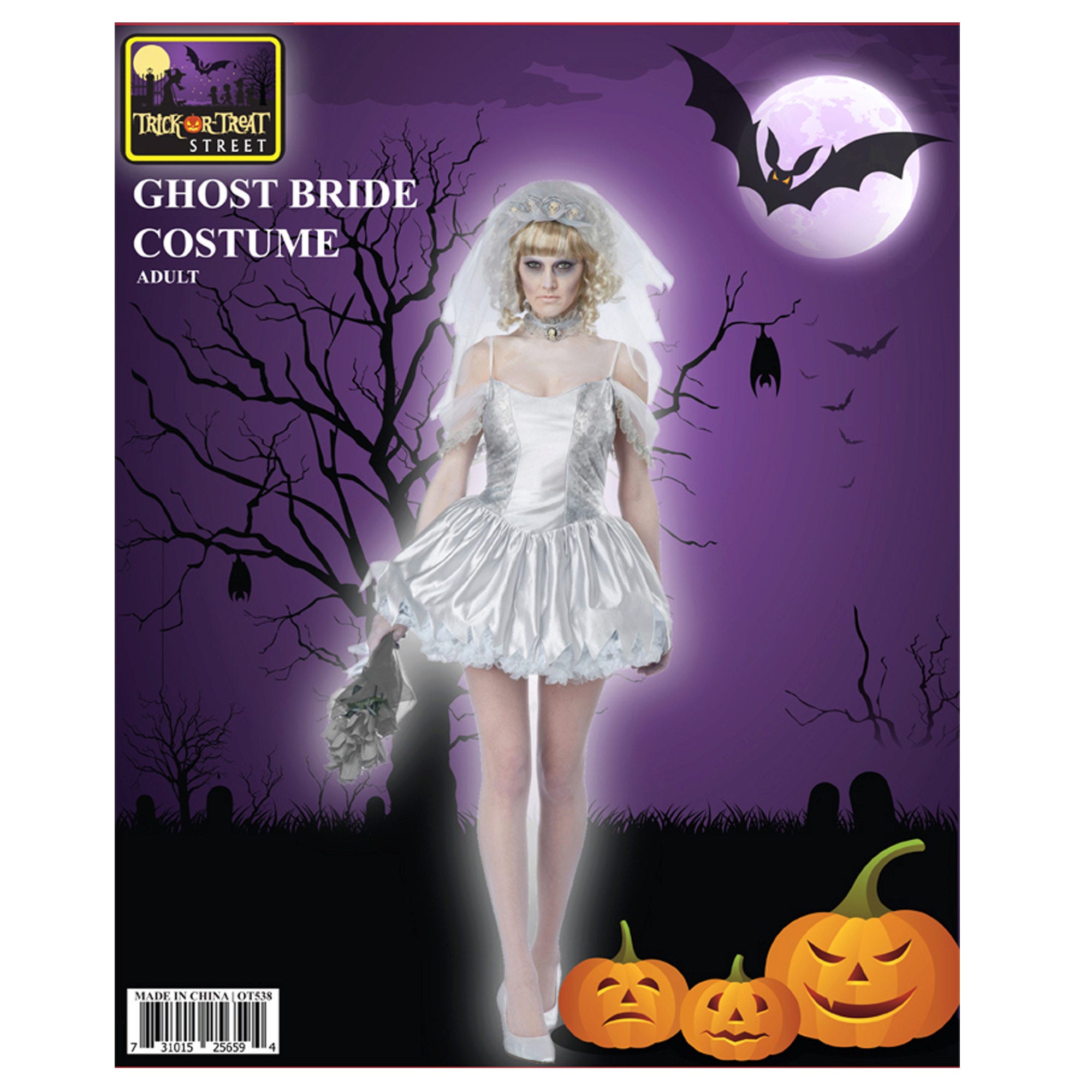 Ghost Bride Dress + Headband COSTUME - Qty 1