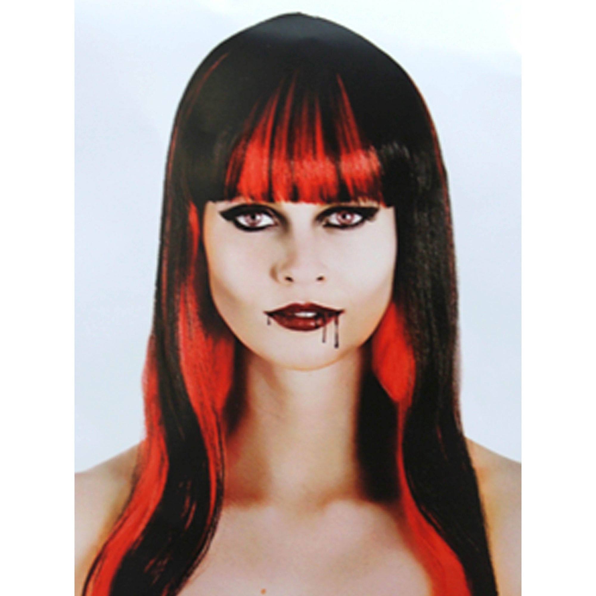 Vampire Red&Black Long Wig - Qty 6