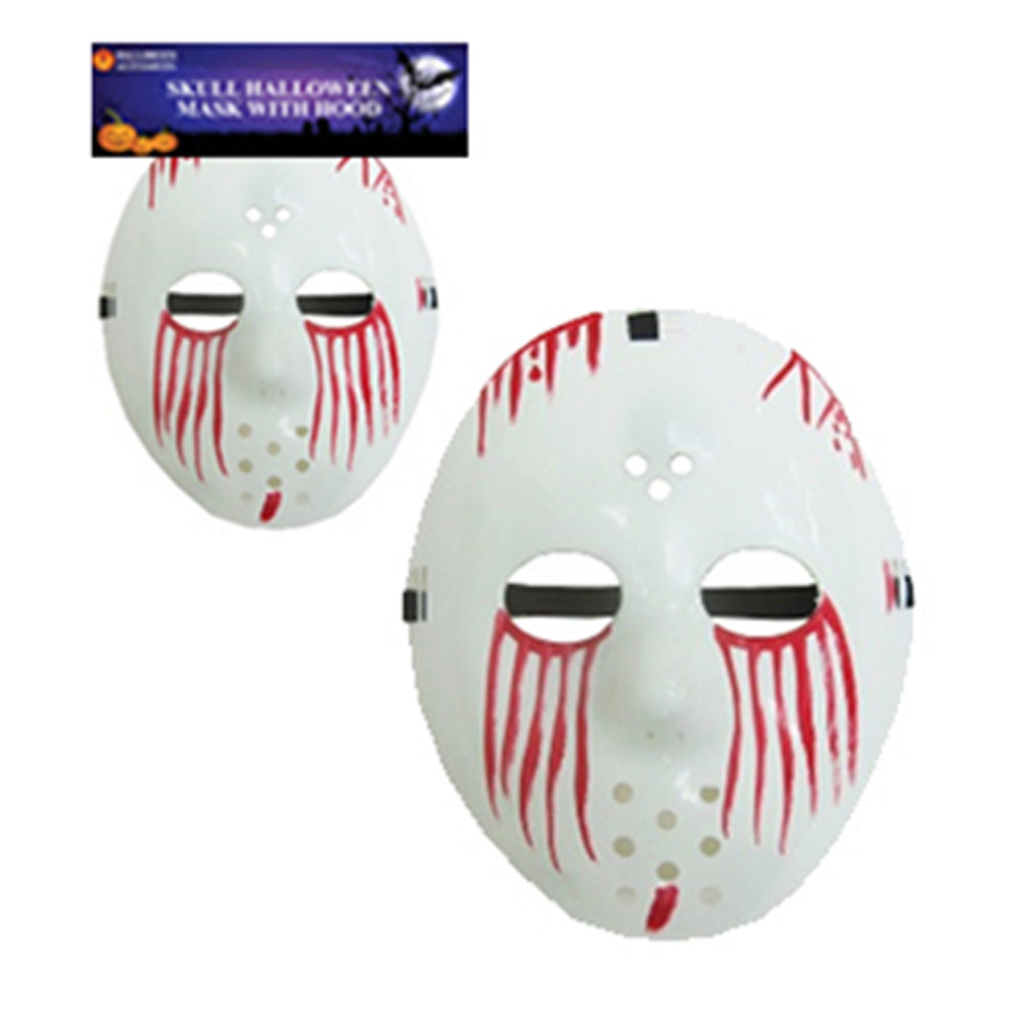 ''8.75 x 9.375'''' Horror HOCKEY Mask with Painted Blood - Qty 12''